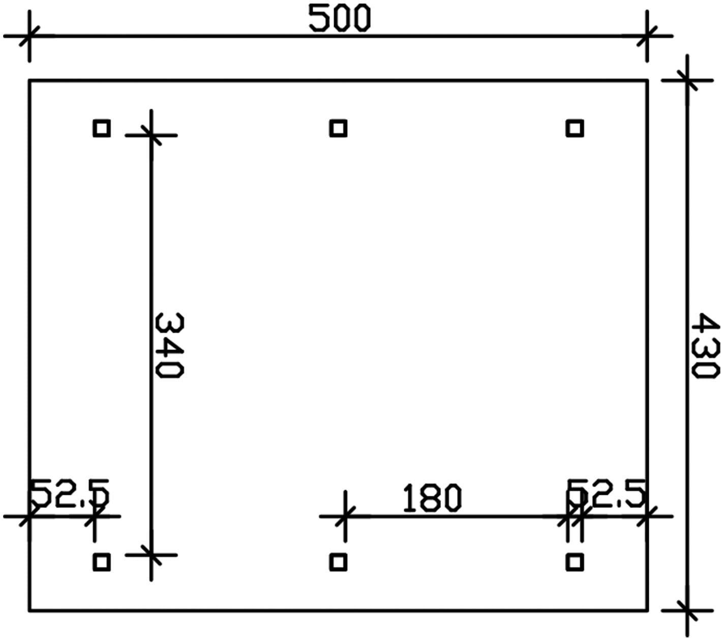 Skanholz Einzelcarport »Wallgau«, Nadelholz, 340 cm, Grün, 430x500cm, mit Dachlattung