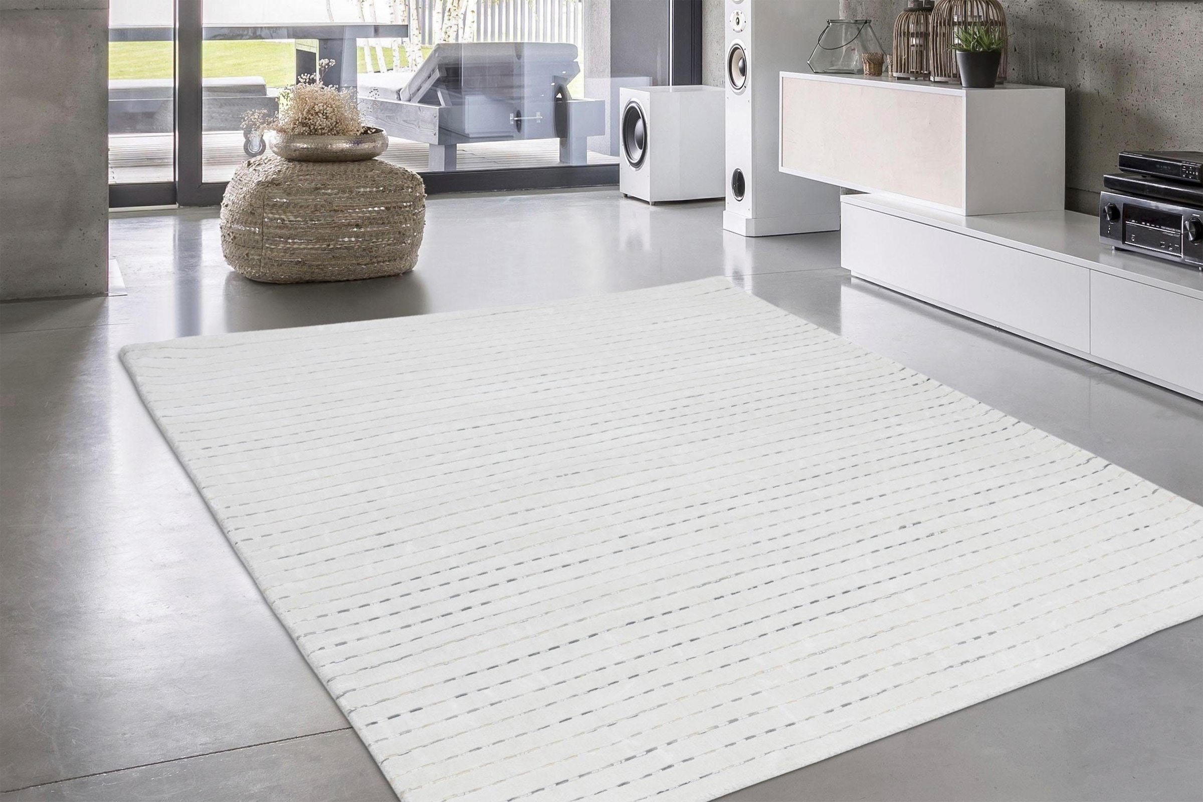 calo-deluxe Teppich »Scorpius 115«, rechteckig, 12 mm Höhe, Hoch-Tief-Struktur, Wohnzimmer