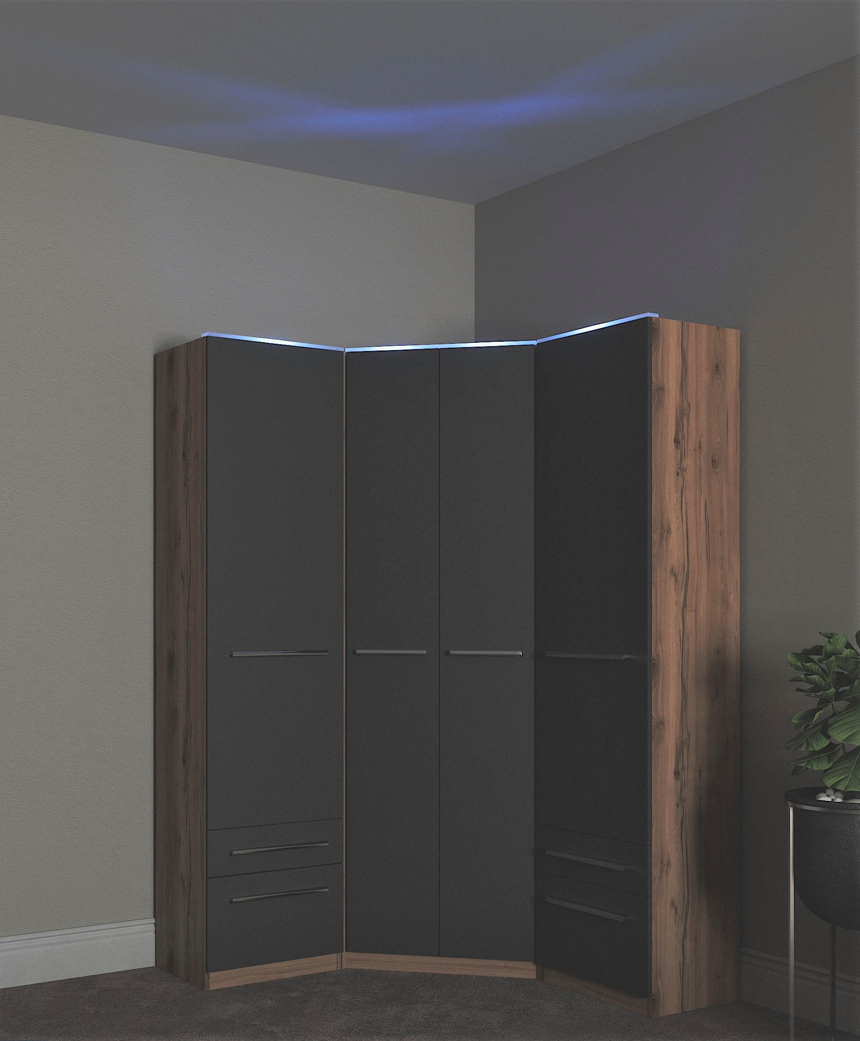 priess Kleiderschrank »Schrank Garderobe Wäscheschrank Barcelona in 5 Breiten«, viel Stauraum, geräumige Schubkästen, mit Spiegel, MADE IN GERMANY