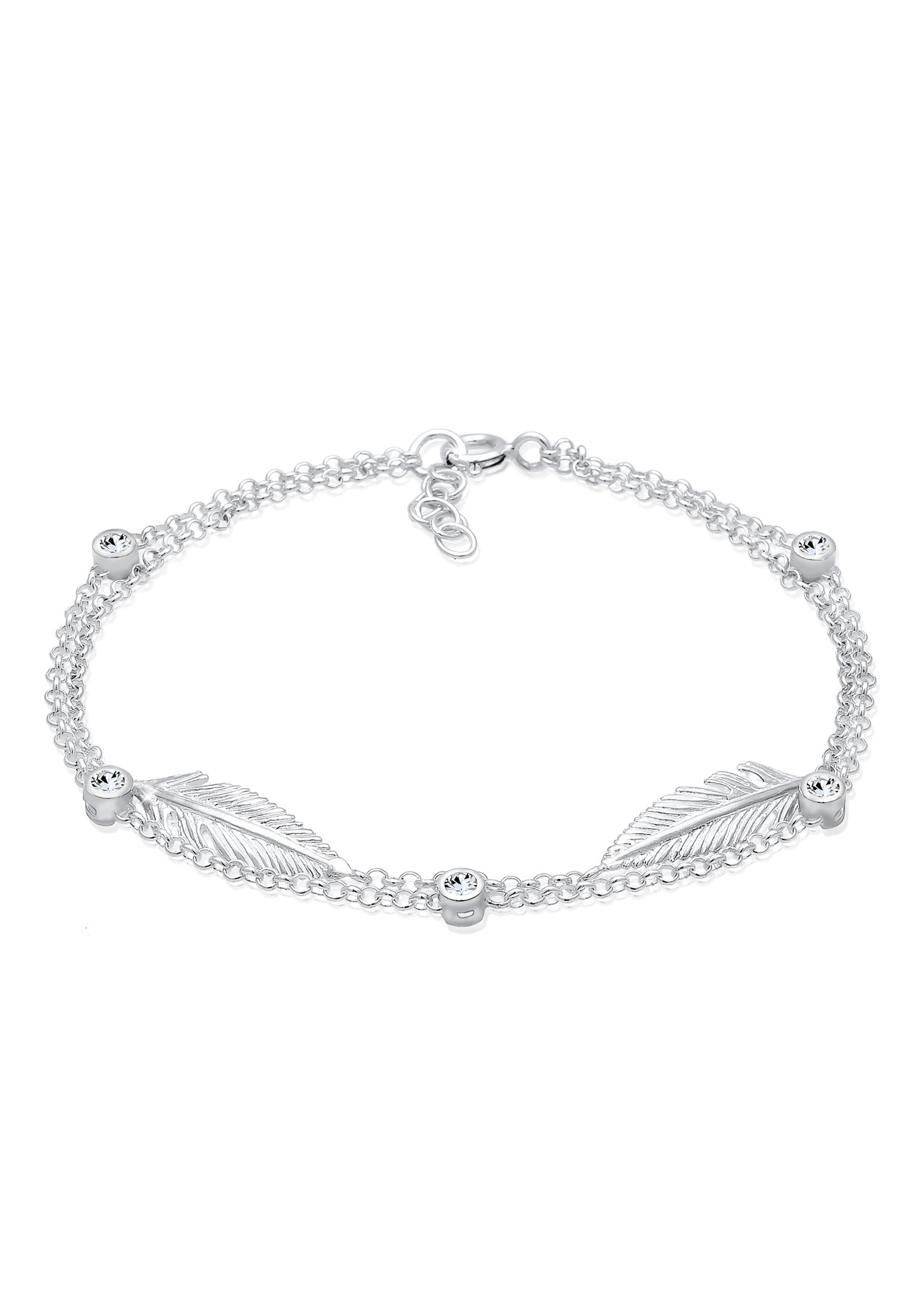 Bild von Elli Armband »Feder Layer Kristalle 925er Silber«