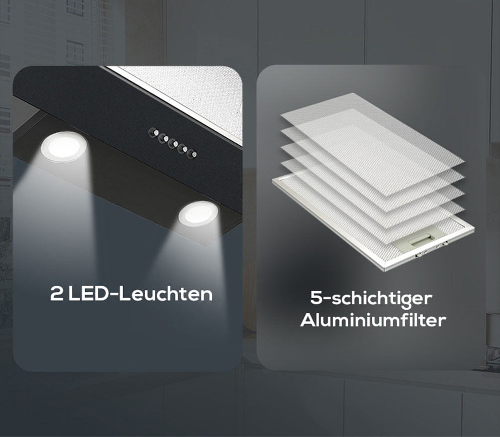 Hanseatic Kopffreihaube »SY-103E9G-P1-C120-L52-600« Die Optik sorgt für ein elegantes und modernes Aussehen