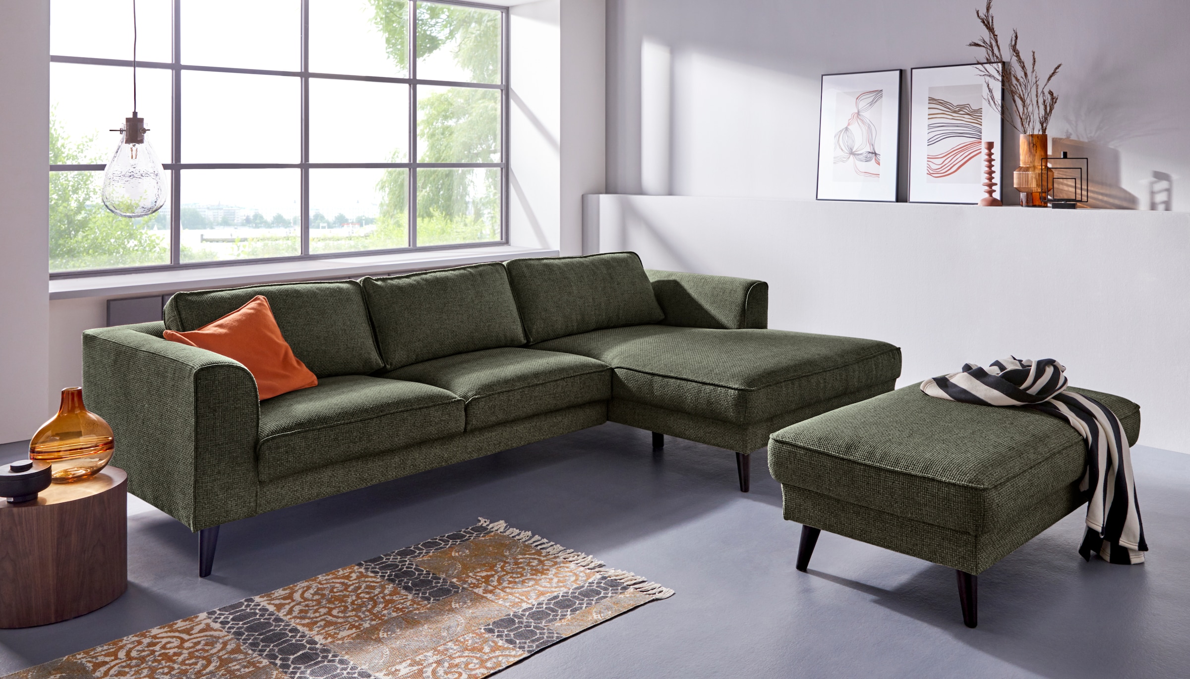 INOSIGN Ecksofa »Lumber Jack, elegant und bequem, Breite 280, hoher Fuß, L-Form«, in moderner Optik