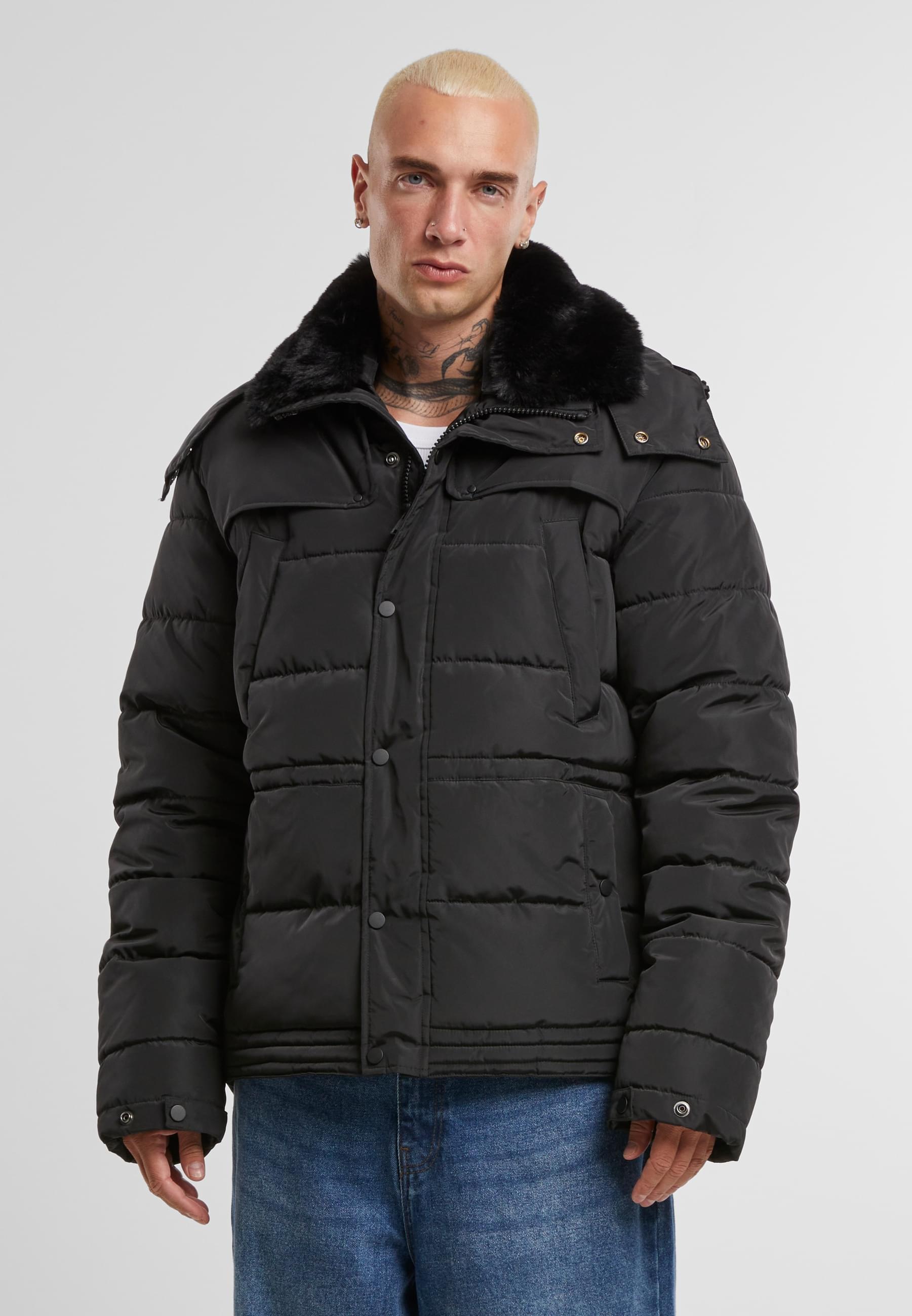 URBAN CLASSICS Winterjacke »Urban Classics Puffer Jacket With Detachable Fur Collar« 1 Stk. tlg. ohne Kapuze