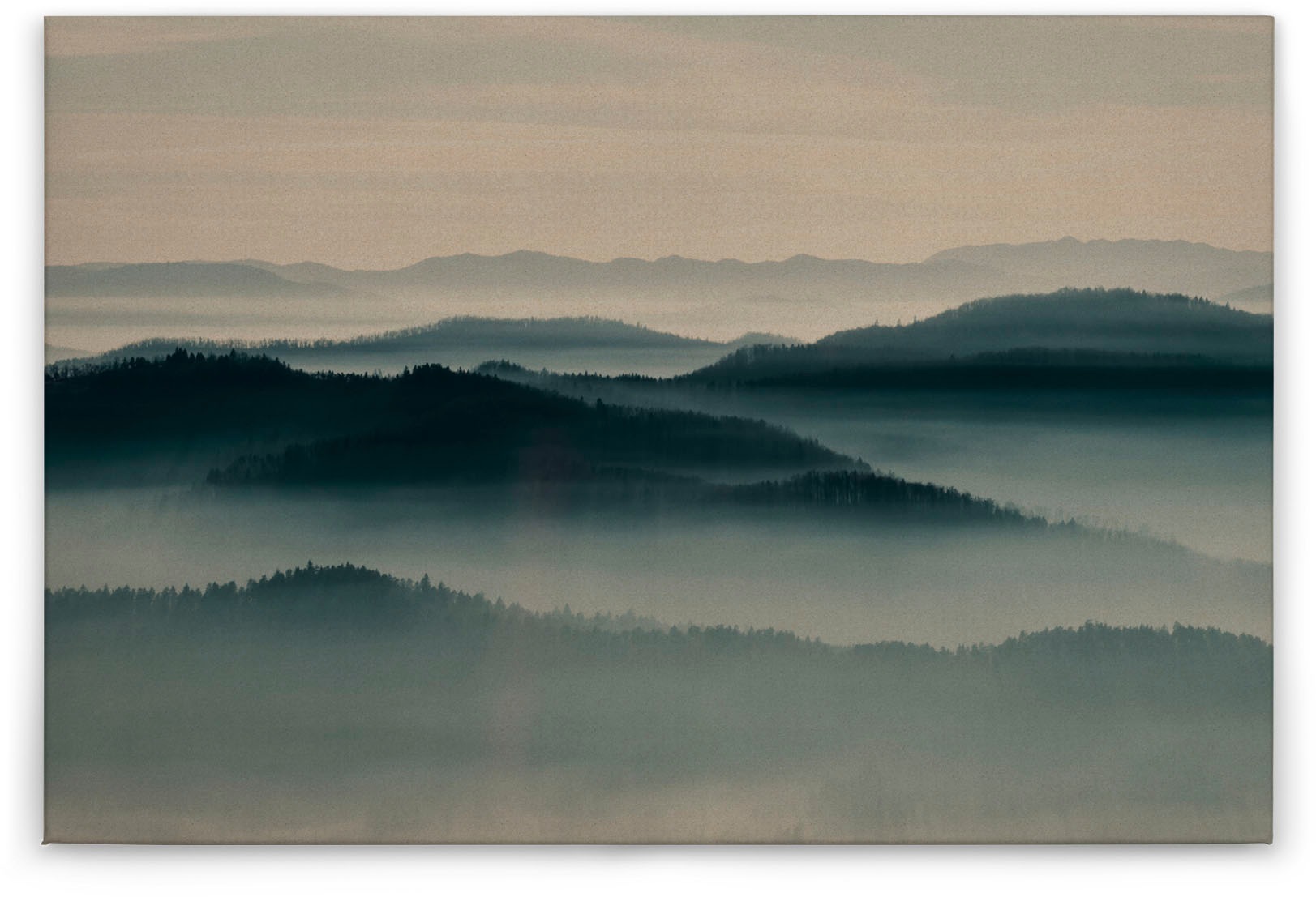 Bricoflor Leinwand Mit Landschaft Dunkelgrün Petrol Leinwand Bild Mit Wald günstig online kaufen