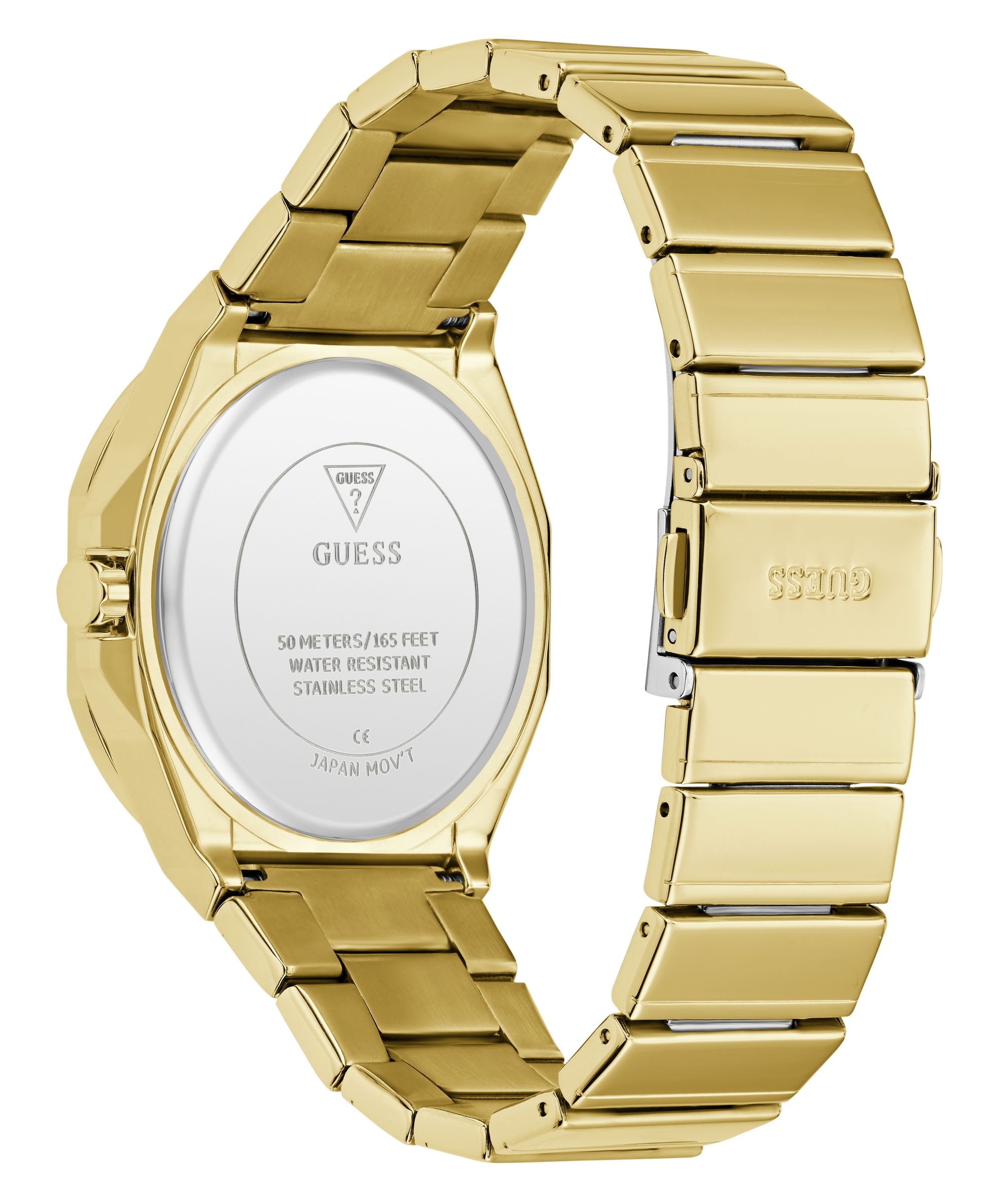 Guess Quarzuhr »JAQ« Armbanduhr, Herrenuhr, Edelstahlarmband, analog