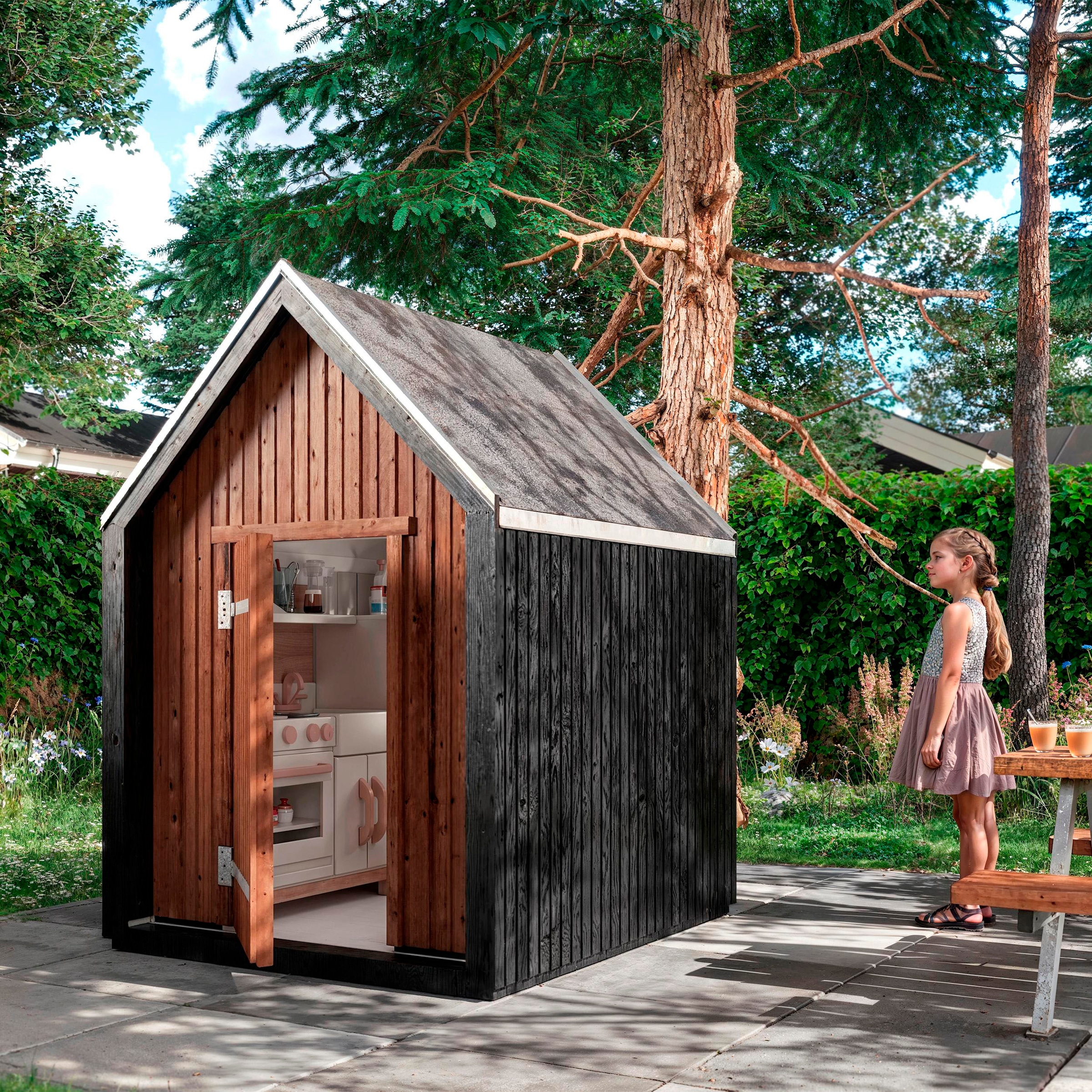 PLUS Spielhaus »Classic - 144×124 cm - unbehandelt - inkl. Dachpappe/Aluminiumleisten«, Made in Europe