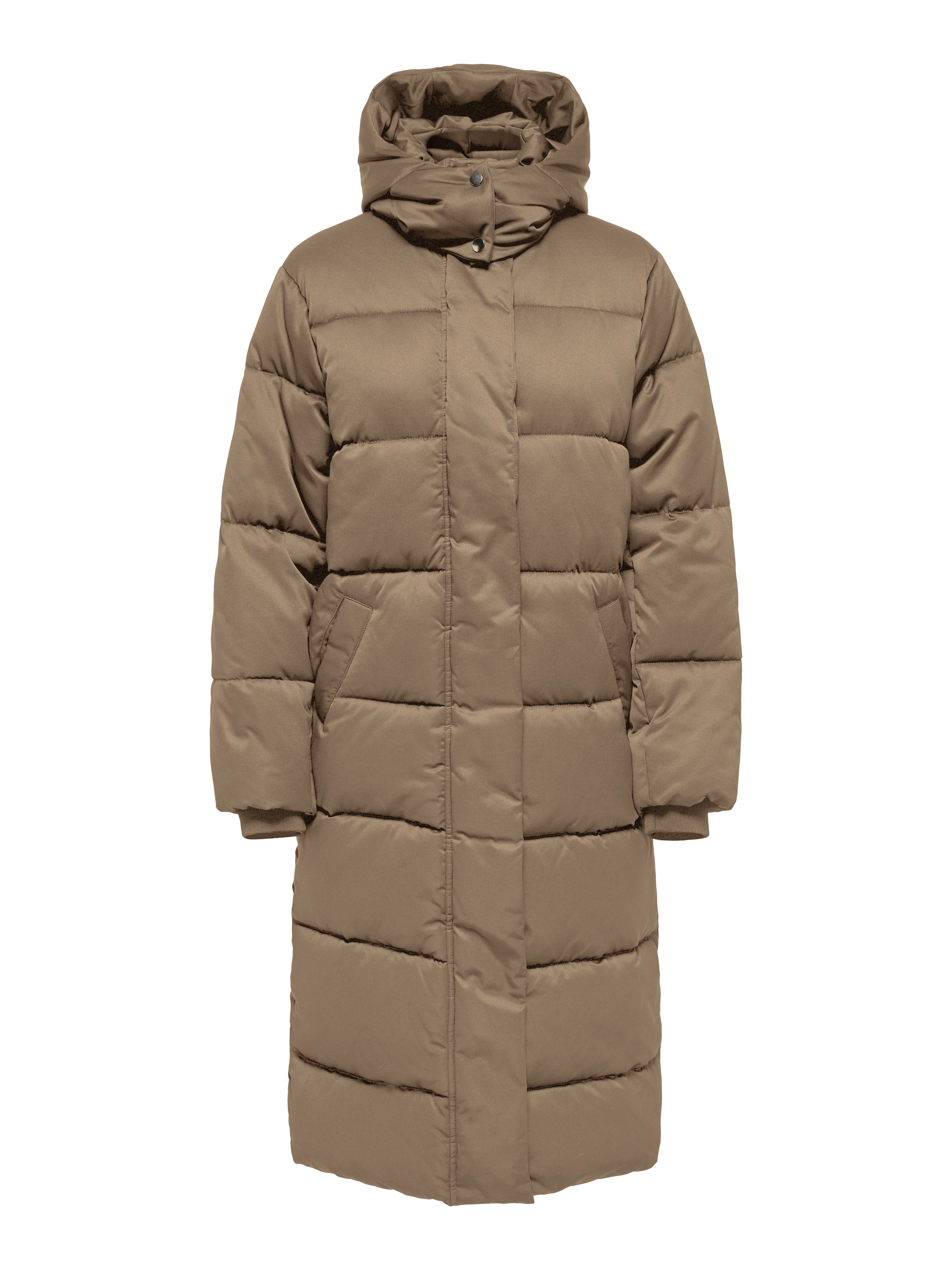 JDY Steppmantel »JDYMAJA LONG PADDED JACKET OTW YFM NOOS« mit Kapuze, verdeckter Reißverschluss