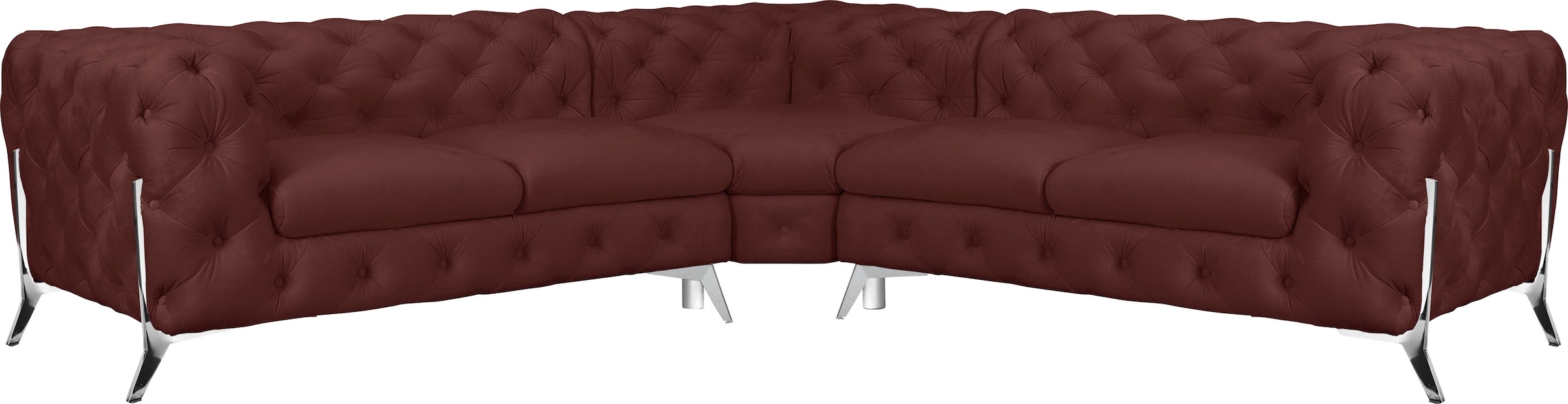 Home affaire Chesterfield-Sofa »Amaury L-Form« Chesterfield-Optik, Breite/T günstig online kaufen