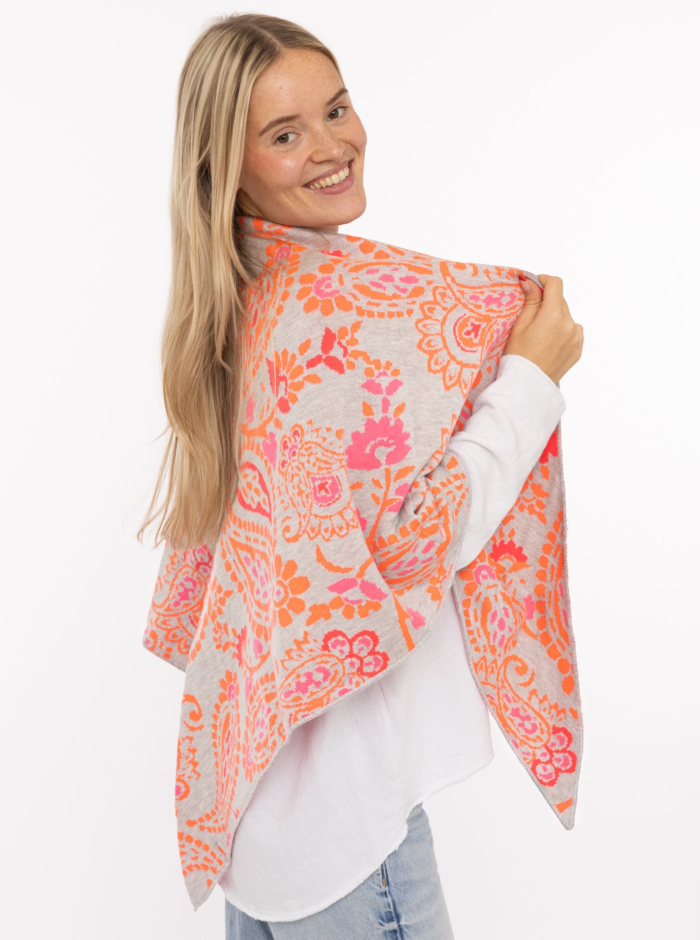 Zwillingsherz Dreieckstuch »"Cozy Paisley"« modisches Muster, Strick, wärmend