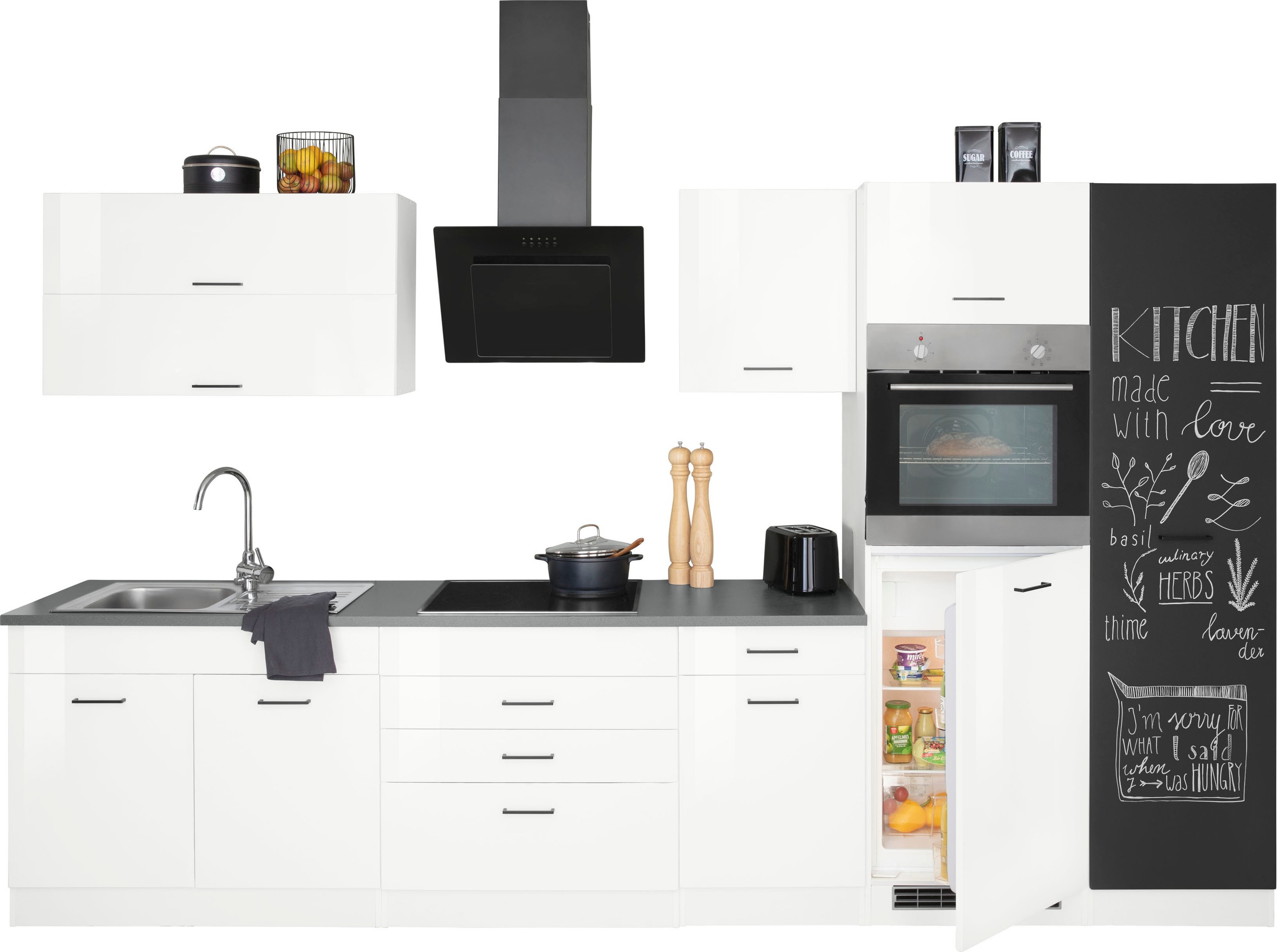 KOCHSTATION Küchenzeile »KS-Trier«, mit E-Geräten, Breite 340 cm