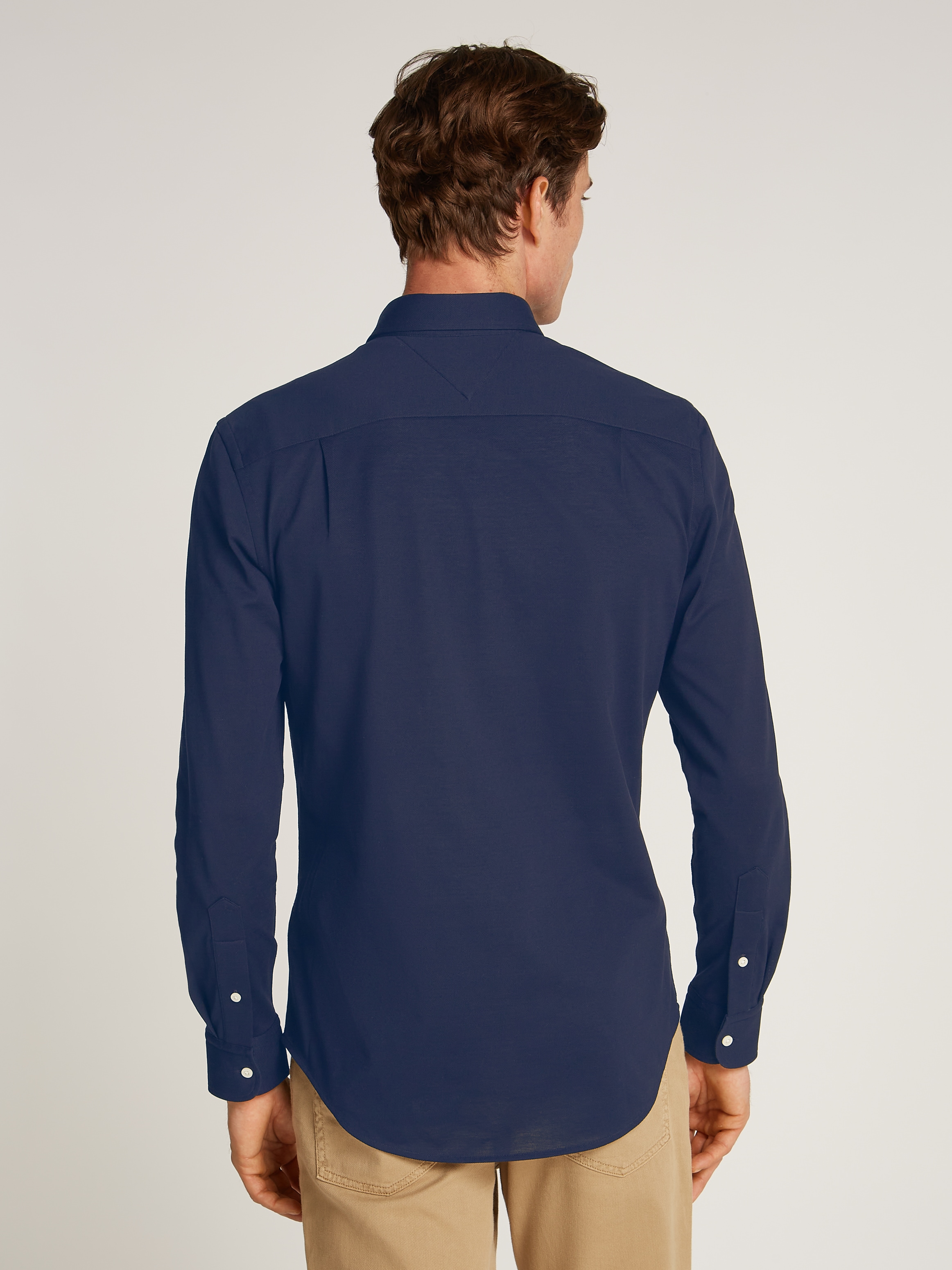 Tommy Hilfiger Businesshemd »FLEX DOBBY SF SHIRT«, mit Logostickerei