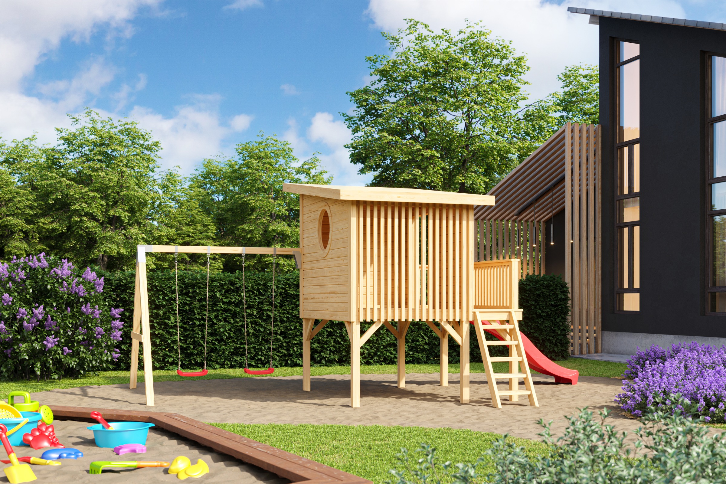 Nordic Holz Doppelschaukel »Tivoli«, Ergänzung für Tivoli 1 Kinderspielhaus