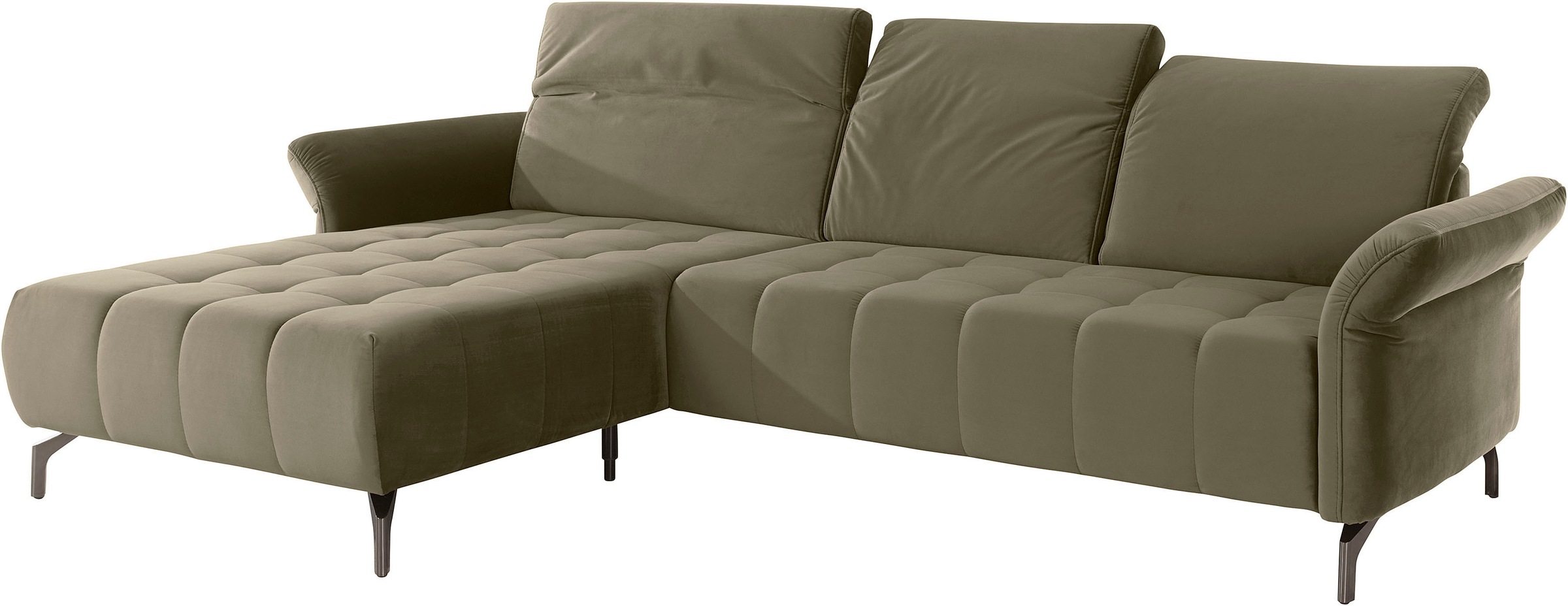 INOSIGN Ecksofa »Fresh L-Form«, Federkern, wahlweise Kopfteilverstellung und motorischer Vorziehsitz
