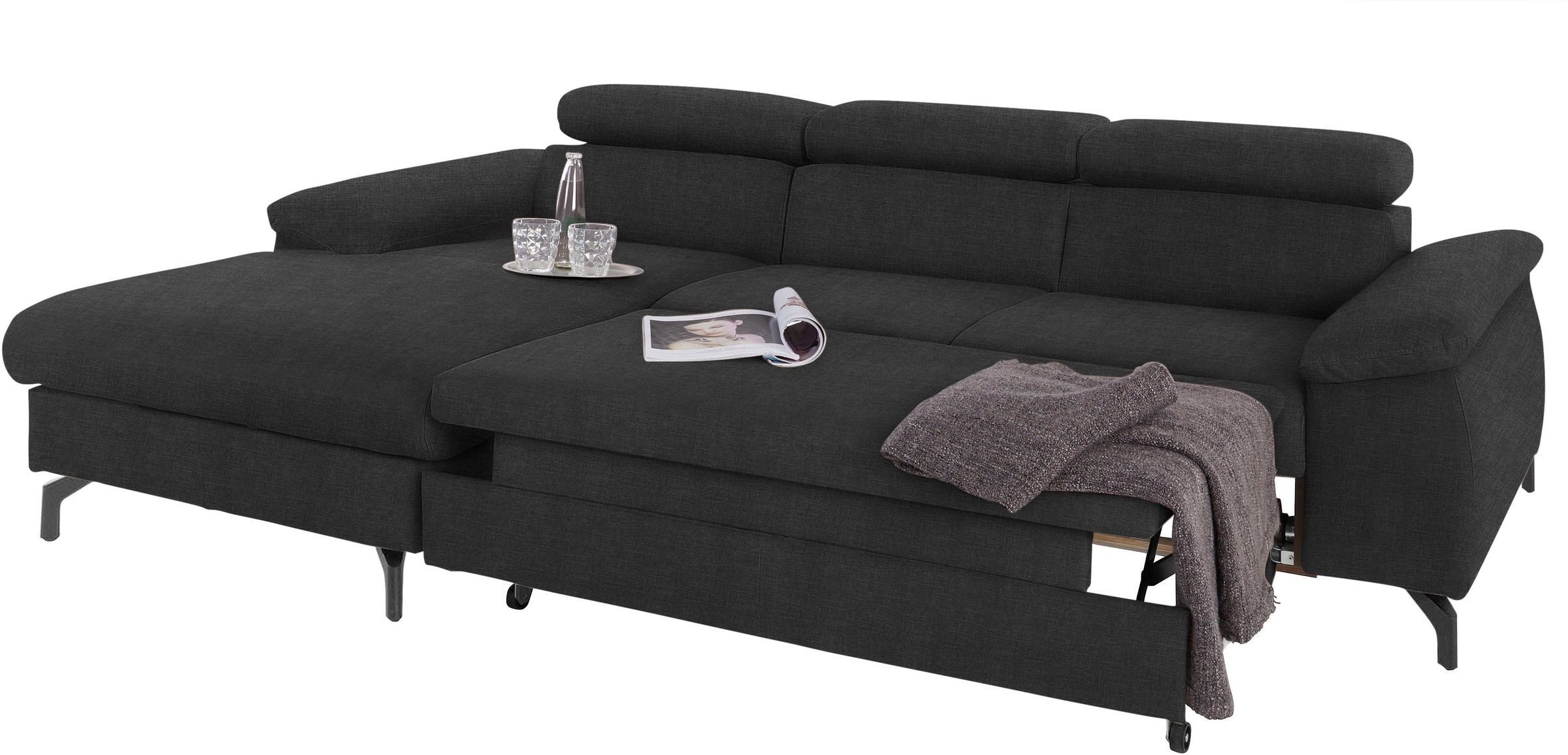 COTTA Ecksofa »Kitty L-Form«, mit Kopfteilverstellung, wahlweise mit Bettfunktion & Bettkasten