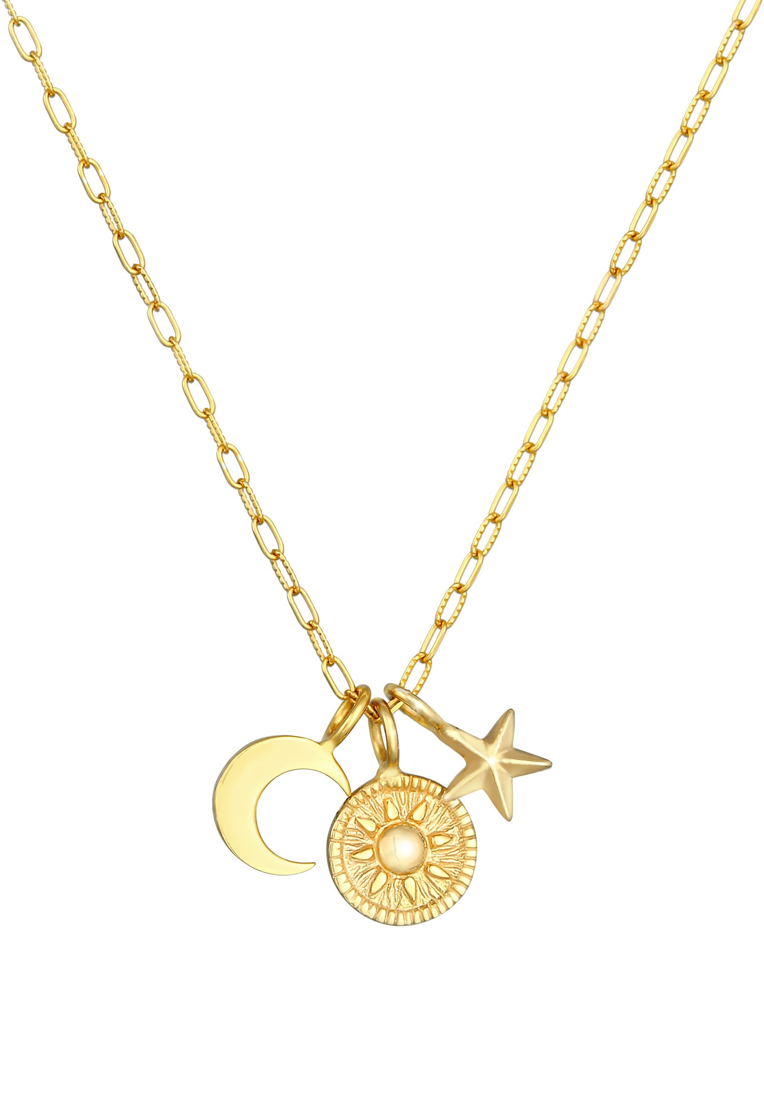 Elli Kette mit Anhänger »Sonne Mond Stern Symbol 925 Silber«