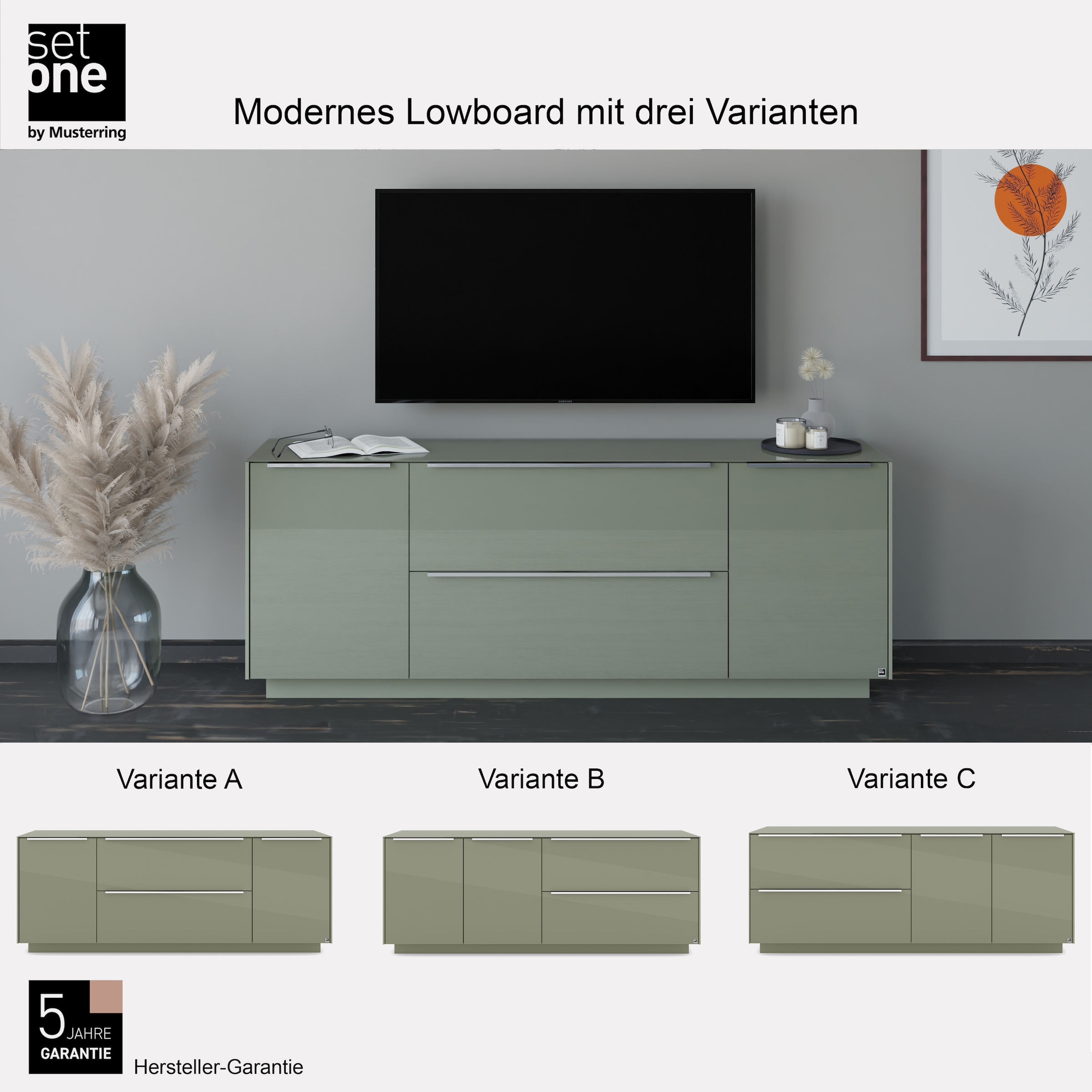 set one by Musterring Lowboard »Reno« 1 Stk. tlg. Mit Sockel in diversen Farben, 71 cm Höhe & Farbauswahl
