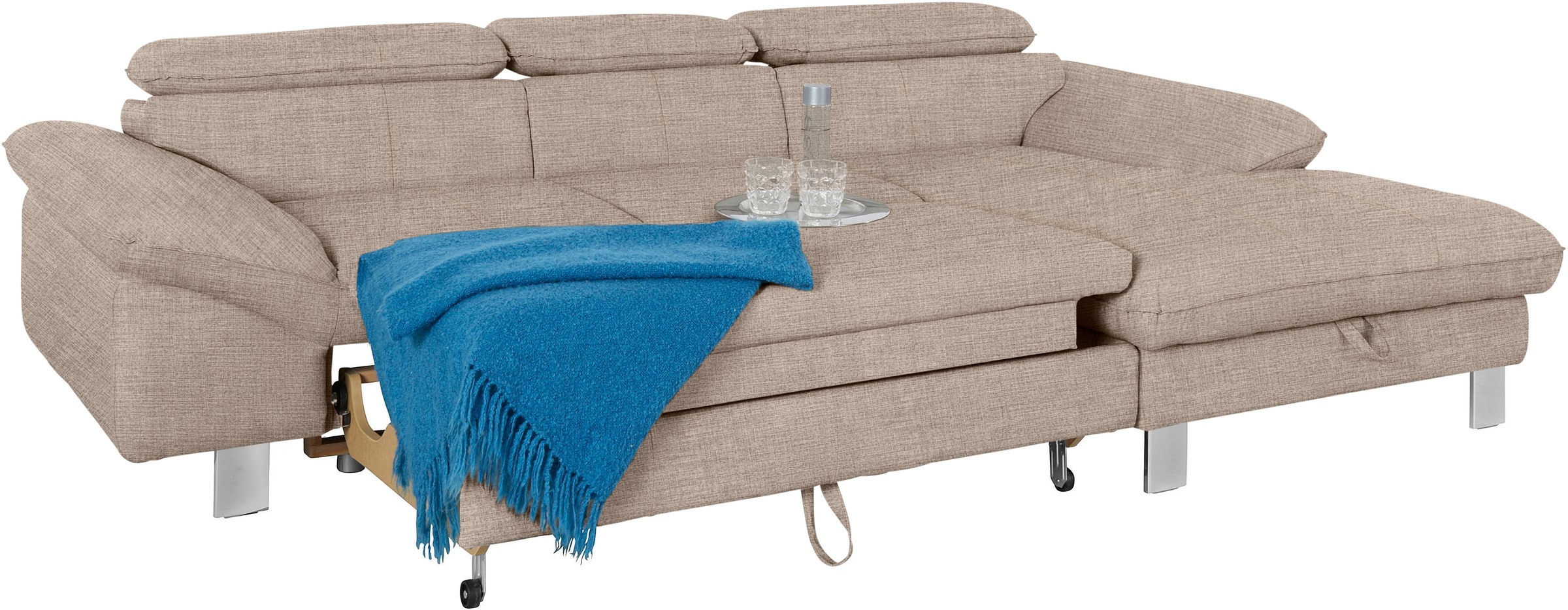 COTTA Ecksofa Driver, mit Kopfteilverstellung, wahlweise mit Bettfunktion