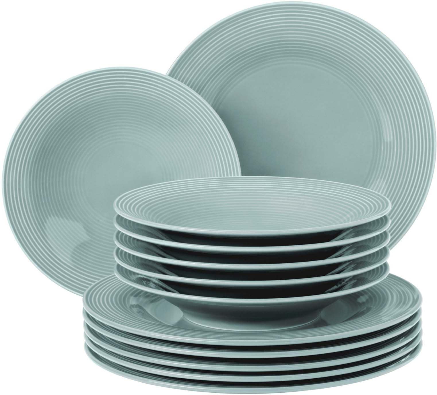 Seltmann Weiden Tafelservice »Teller Set, Geschirr-Set Beat«, (Set, 12 tlg., 6x Speiseteller rund 27,5 cm
6x Suppenteller rund 22,5 cm), wunderschöne Farbglasur, Made in Germany, 12 Teile, für 6 Personen