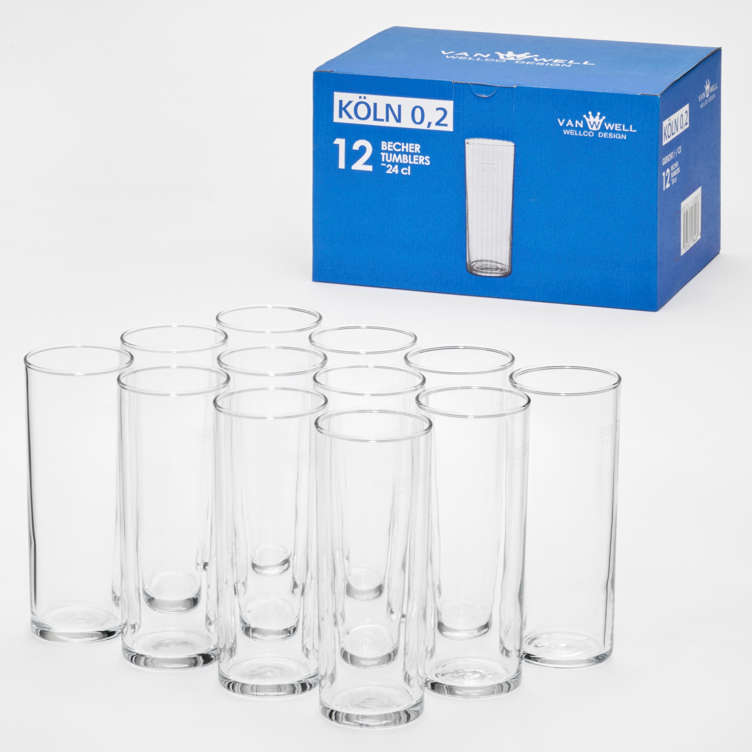 van Well Bierglas »Kölnerstange«, (Set, 12 tlg., 12 Kölnerstangen 0,2l), 0, günstig online kaufen