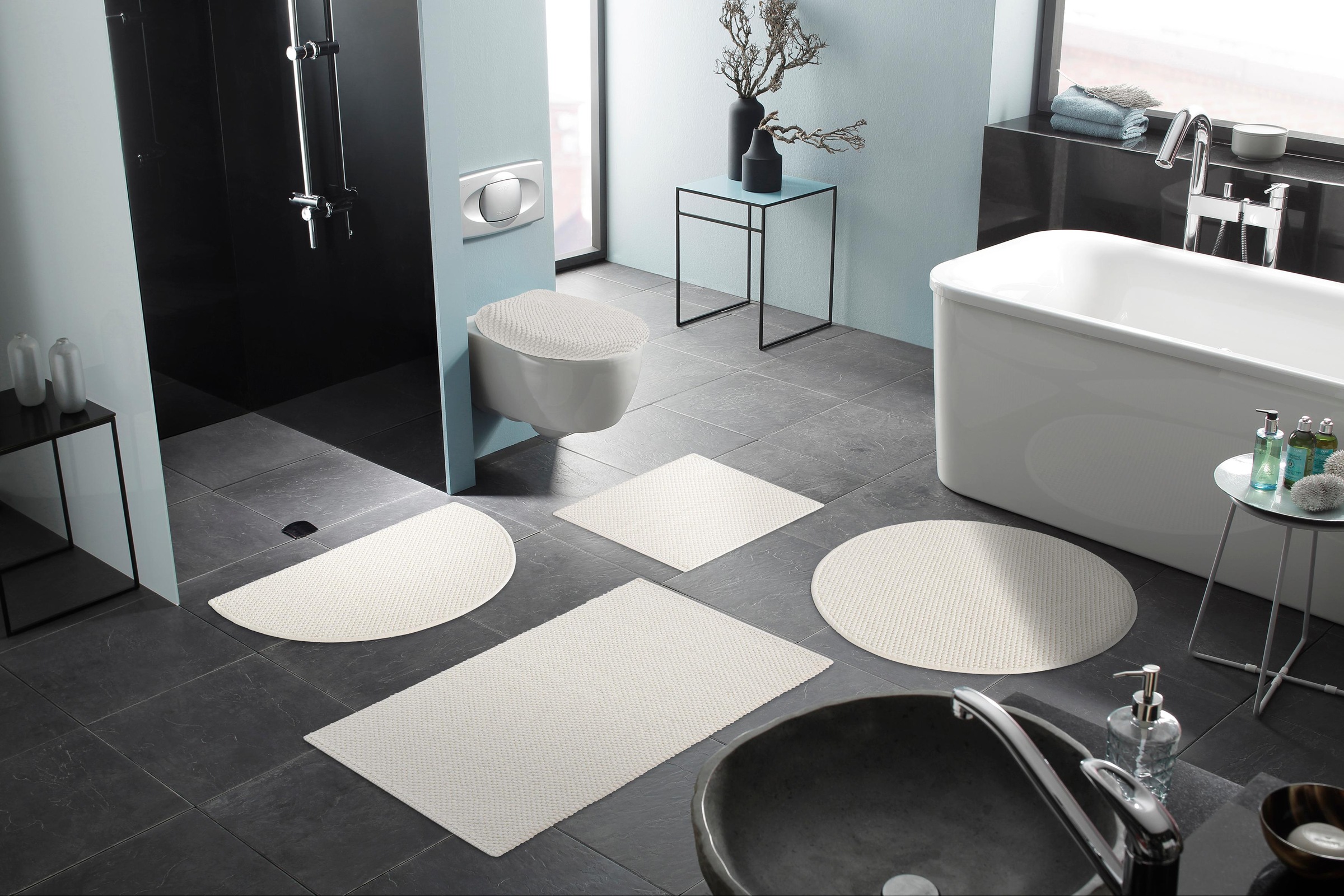 my home Badematte »Lovro, Badvorleger, Badezimmer Teppich« Höhe 10 mm beids günstig online kaufen