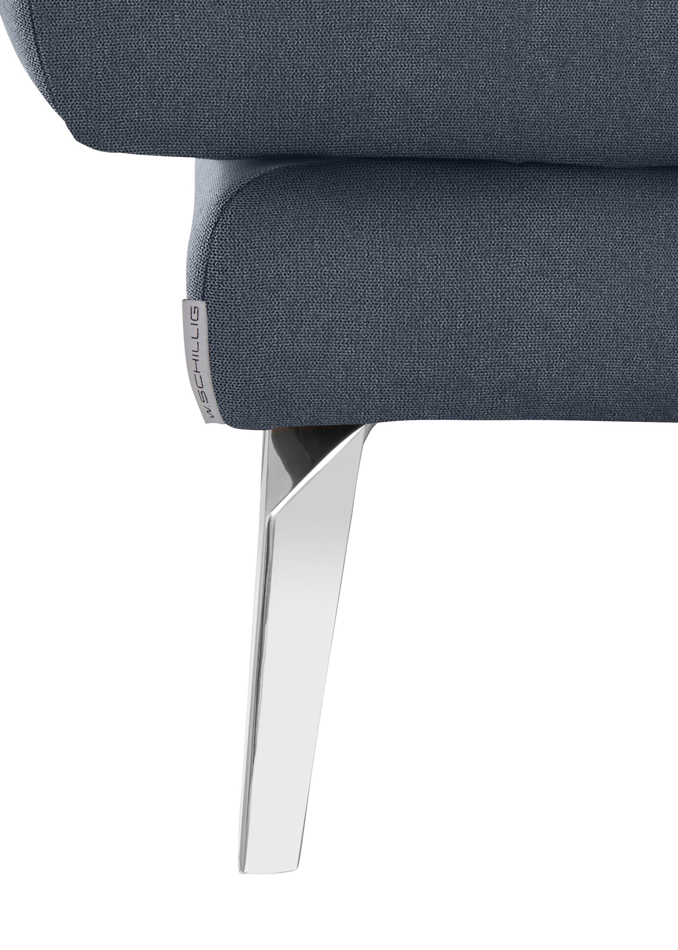 W.SCHILLIG Hocker »softy«, mit dekorativer Heftung im Sitz, Füße Chrom glänzend