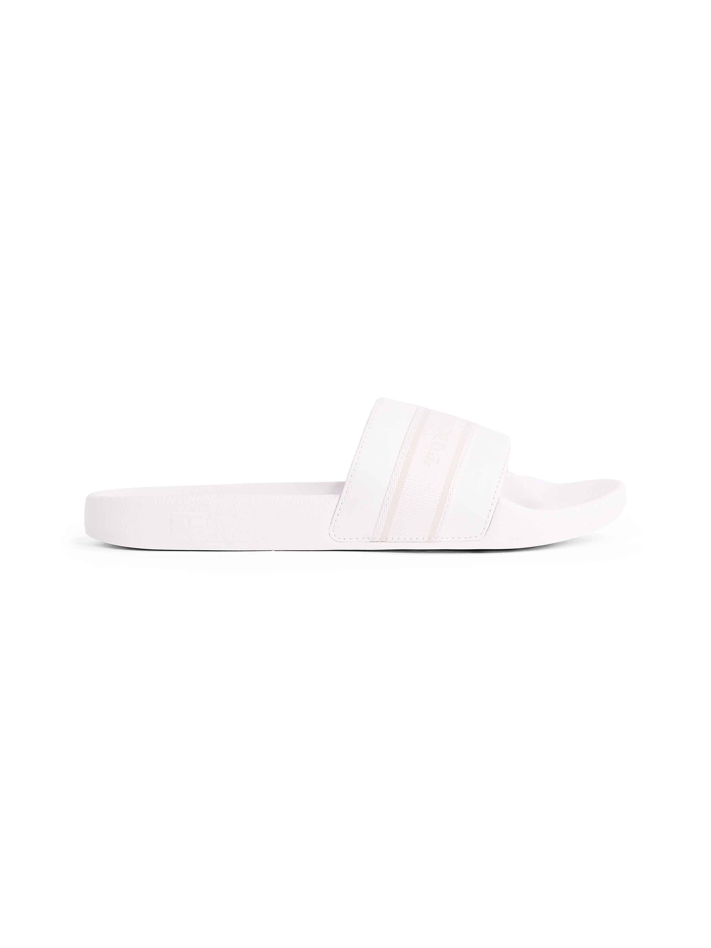 Tommy Hilfiger Pantolette »HILFIGER POOLSIDE WITH WEBBING«, Plateau, Sommermode, Bequemschuh, Flats mit Textilband
