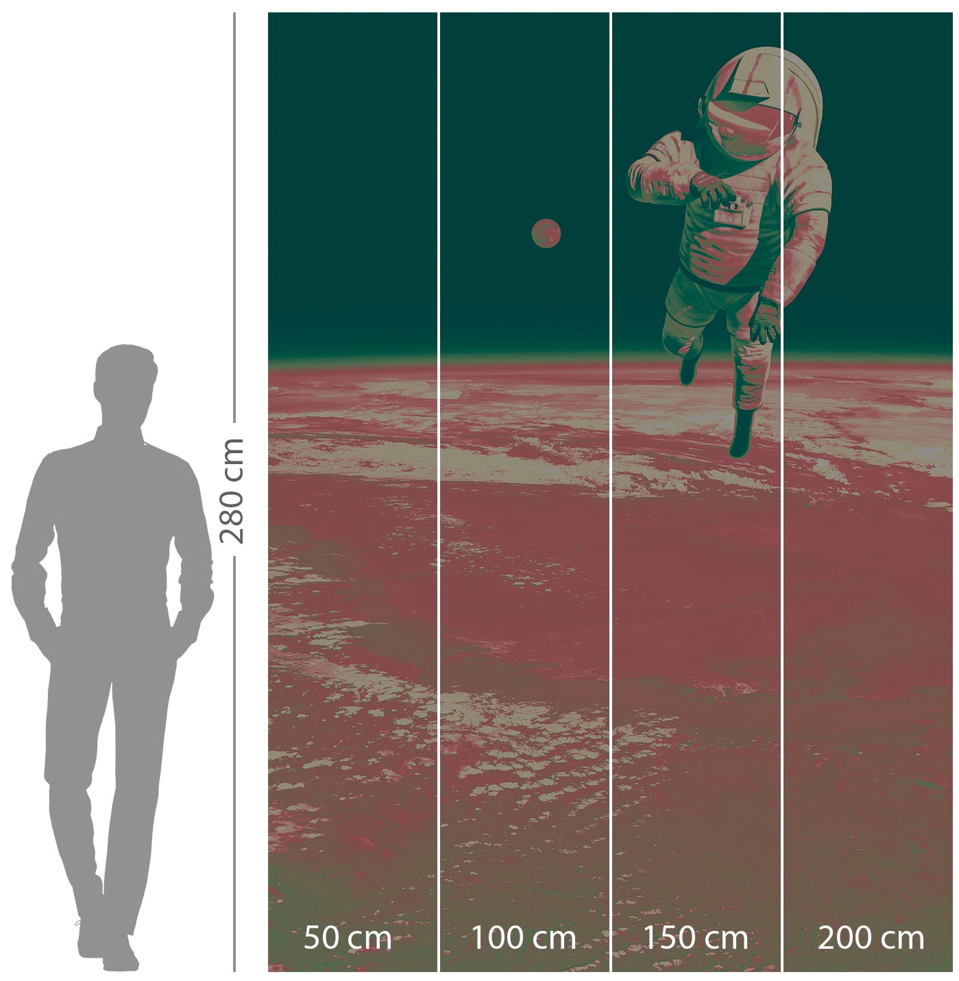 Komar Vliestapete »Digitaldruck Vlies - Spacewalk - Größe 200 x 280 cm«, bedruckt, Kinderzimmer