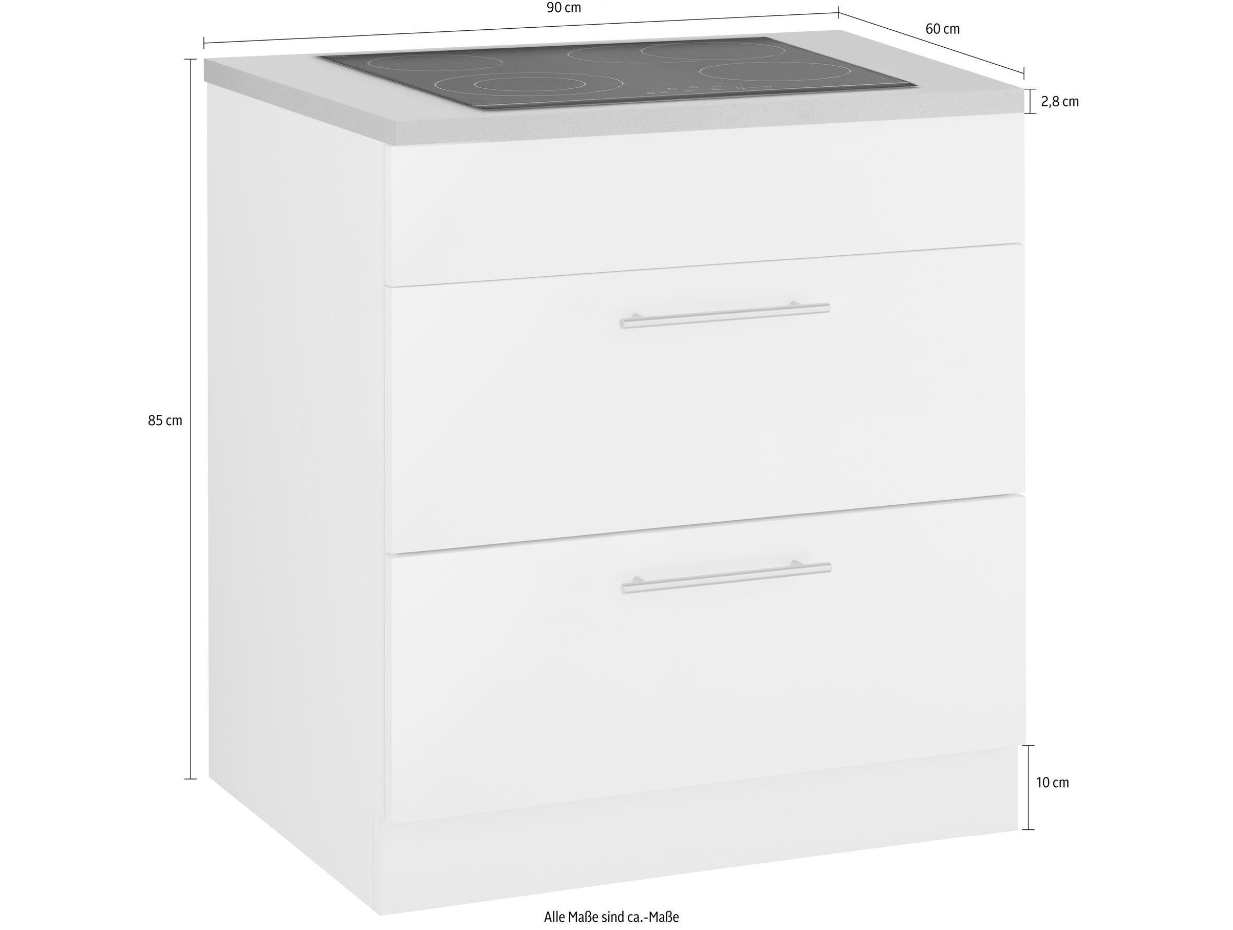 wiho Küchen Kochfeldumbauschrank »Cali«, 90 cm breit