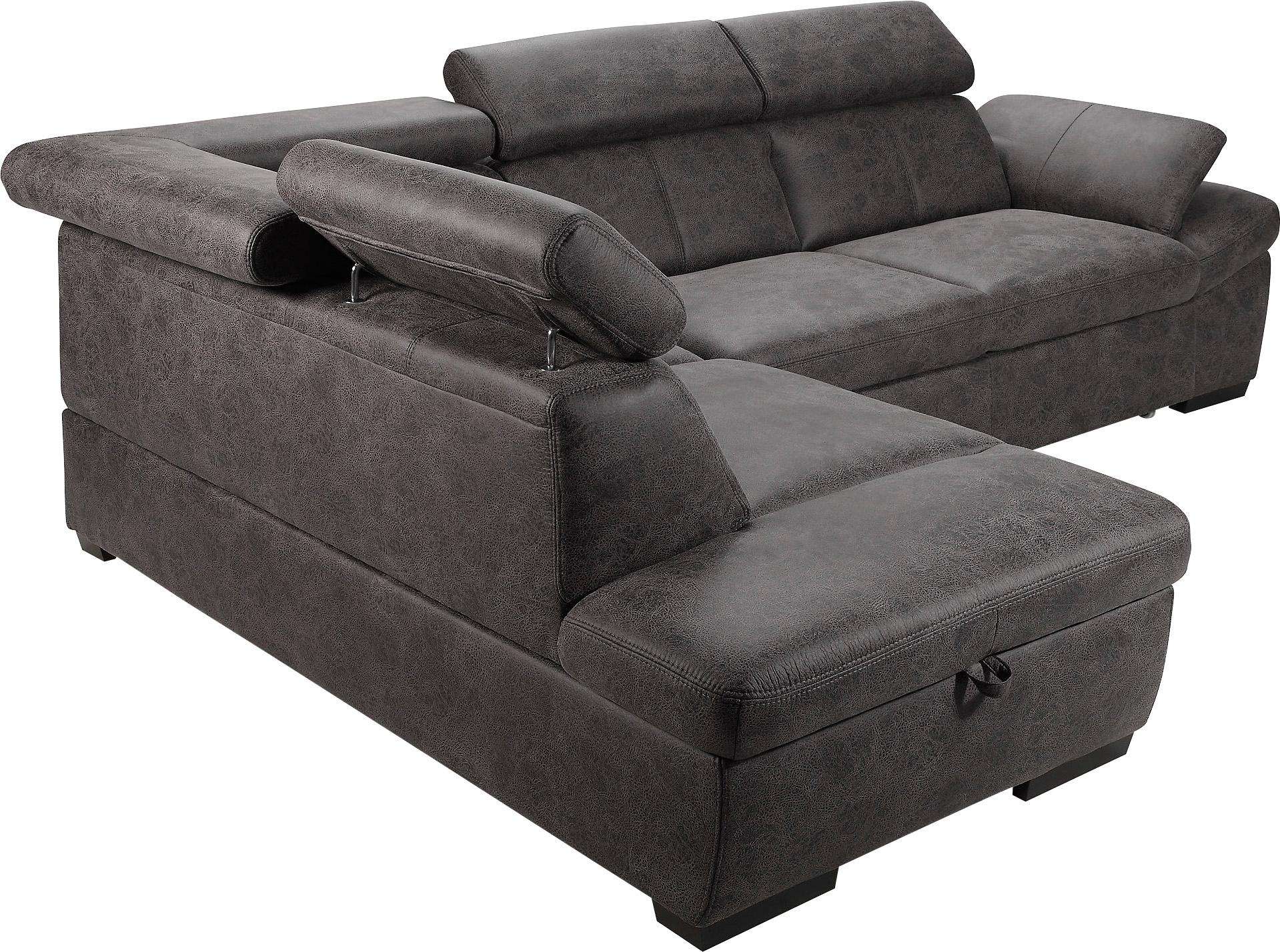 exxpo - sofa fashion Ecksofa »Salerno, klassisch modernes Funktionssofa, hoher Sitzkomfort, L-Form«, inkl. Kopf- und Armteilverstellung, wahlweise mit Bettfunktion