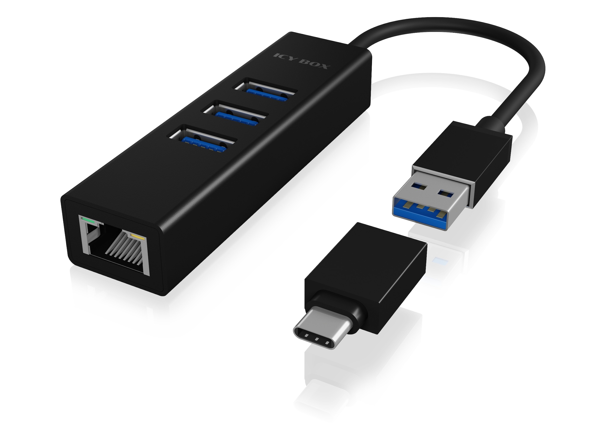 ICY BOX Netzwerk-Adapter »USB 3.0 HUB & LAN Adapter«