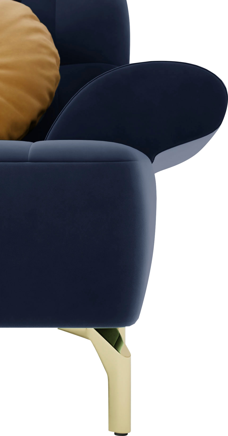 sit&more Ecksofa »Orient 1 L-Form«, inkl. 4 Zierkissen mit Strass-Stein, goldfarbene Metallfüße