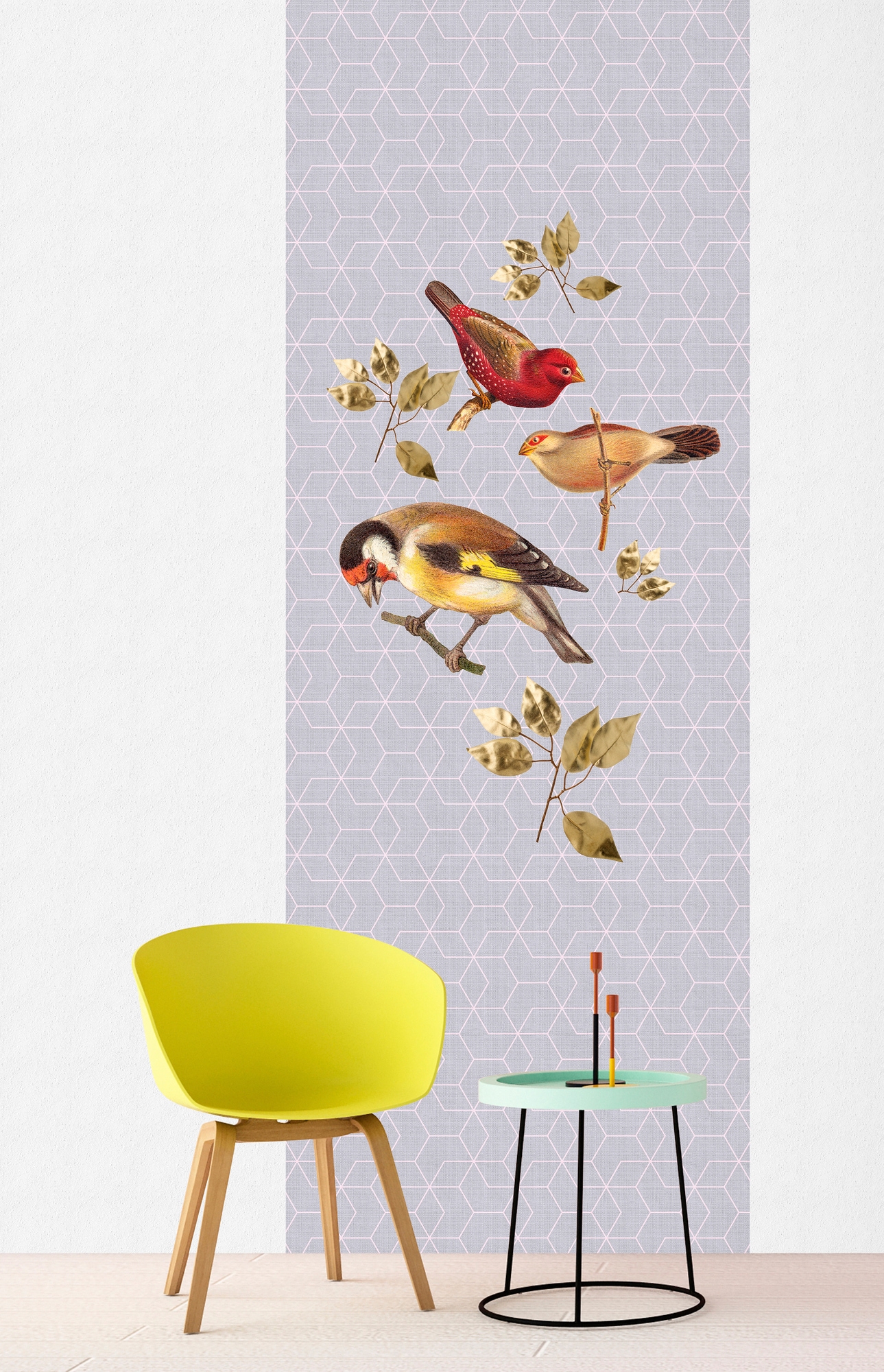 living walls Fototapete »Walls by Patel Brilliant Birds Panel 1«, Vlies, Wand, Schräge
