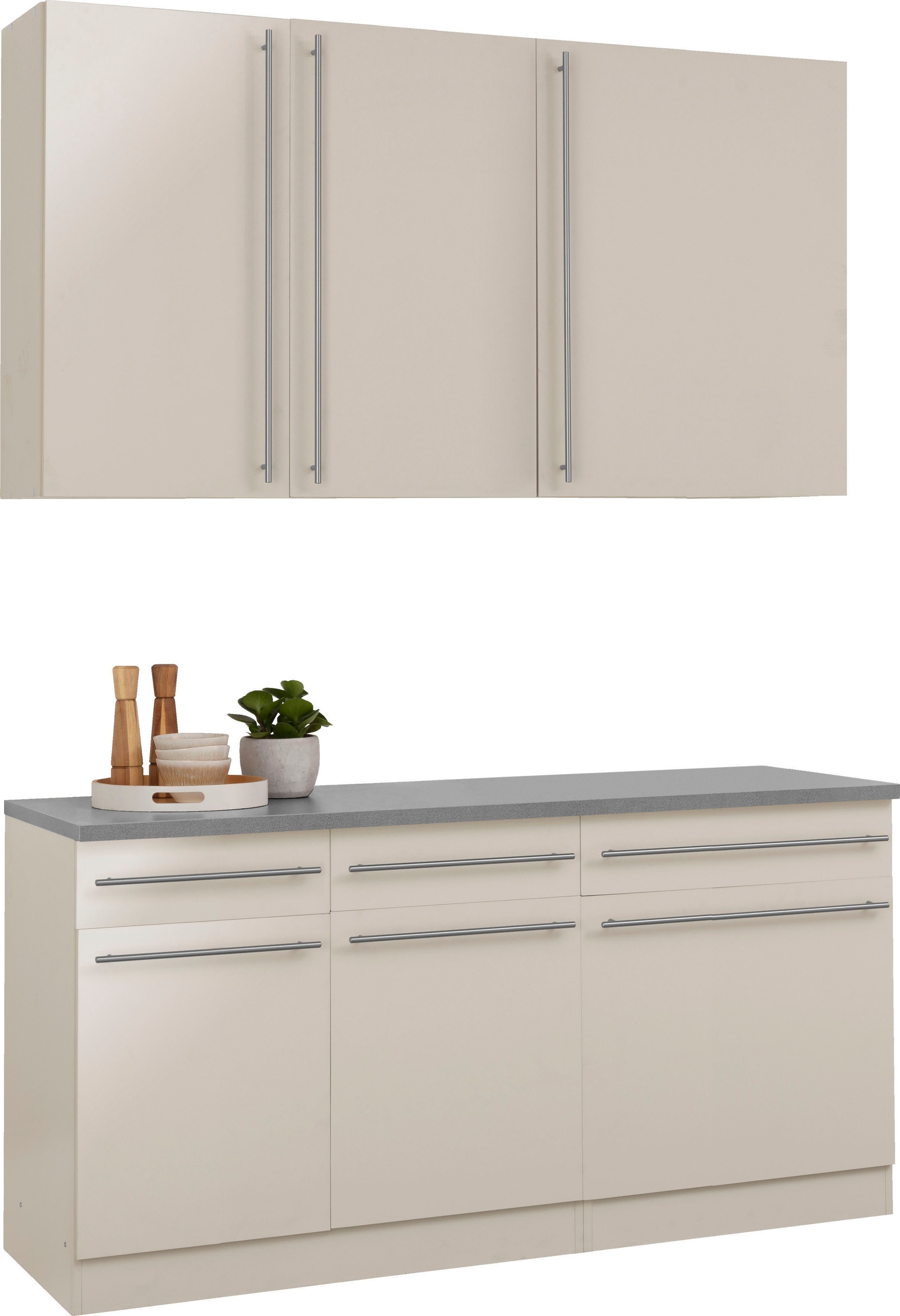 wiho Küchen Pantryküche »Chicago«, ohne E-Geräte, Breite 160 cm