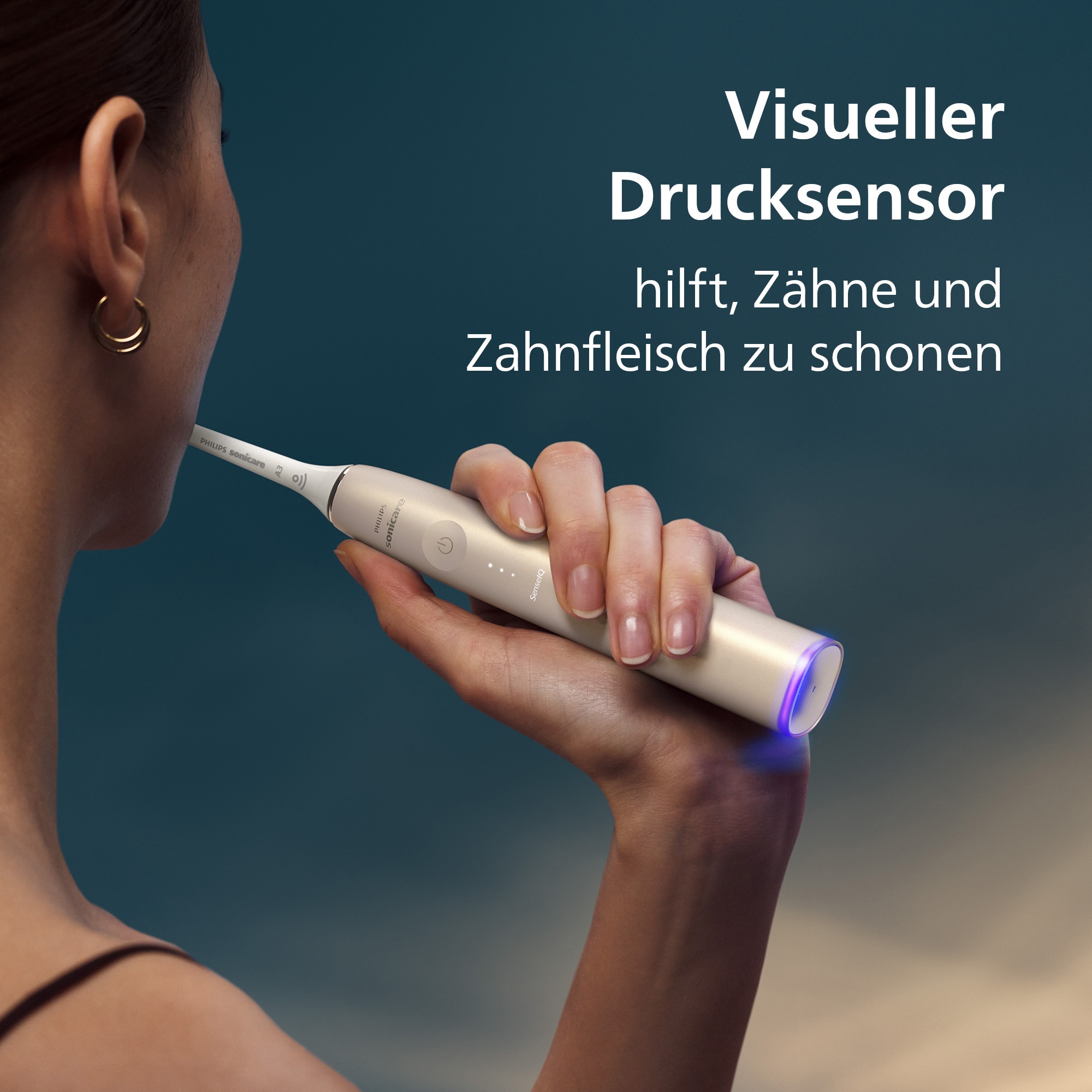 Philips Sonicare Elektrische Zahnbürste »DiamondClean Prestige 9900 HX9992« 2 Stk. Aufsteckbürsten mit integriertem Drucksensor, 5 Putzprogramme, inkl. Ladeetui