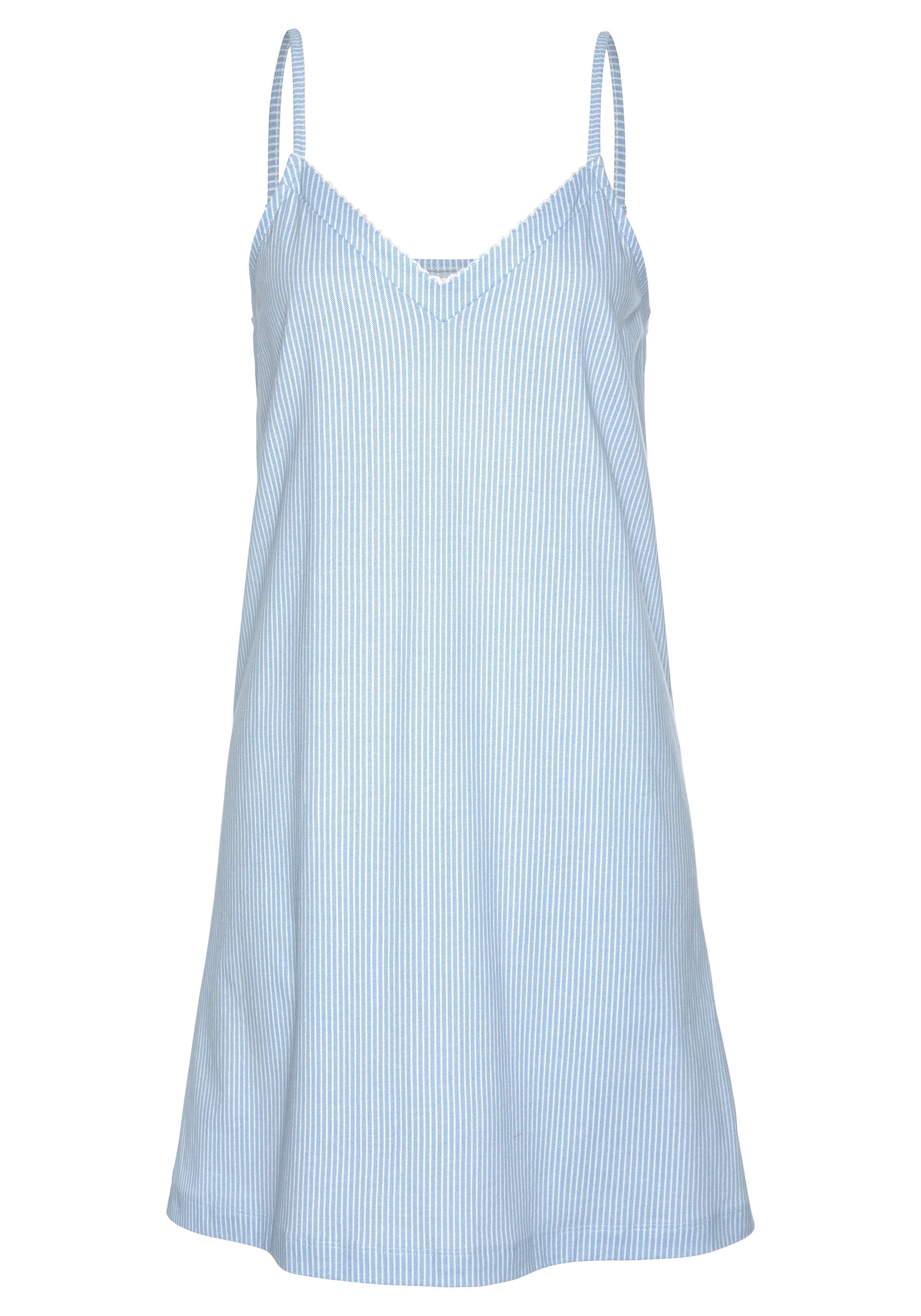 Vivance Dreams Negligé mit feinem Karo-Muster und Häkelkante