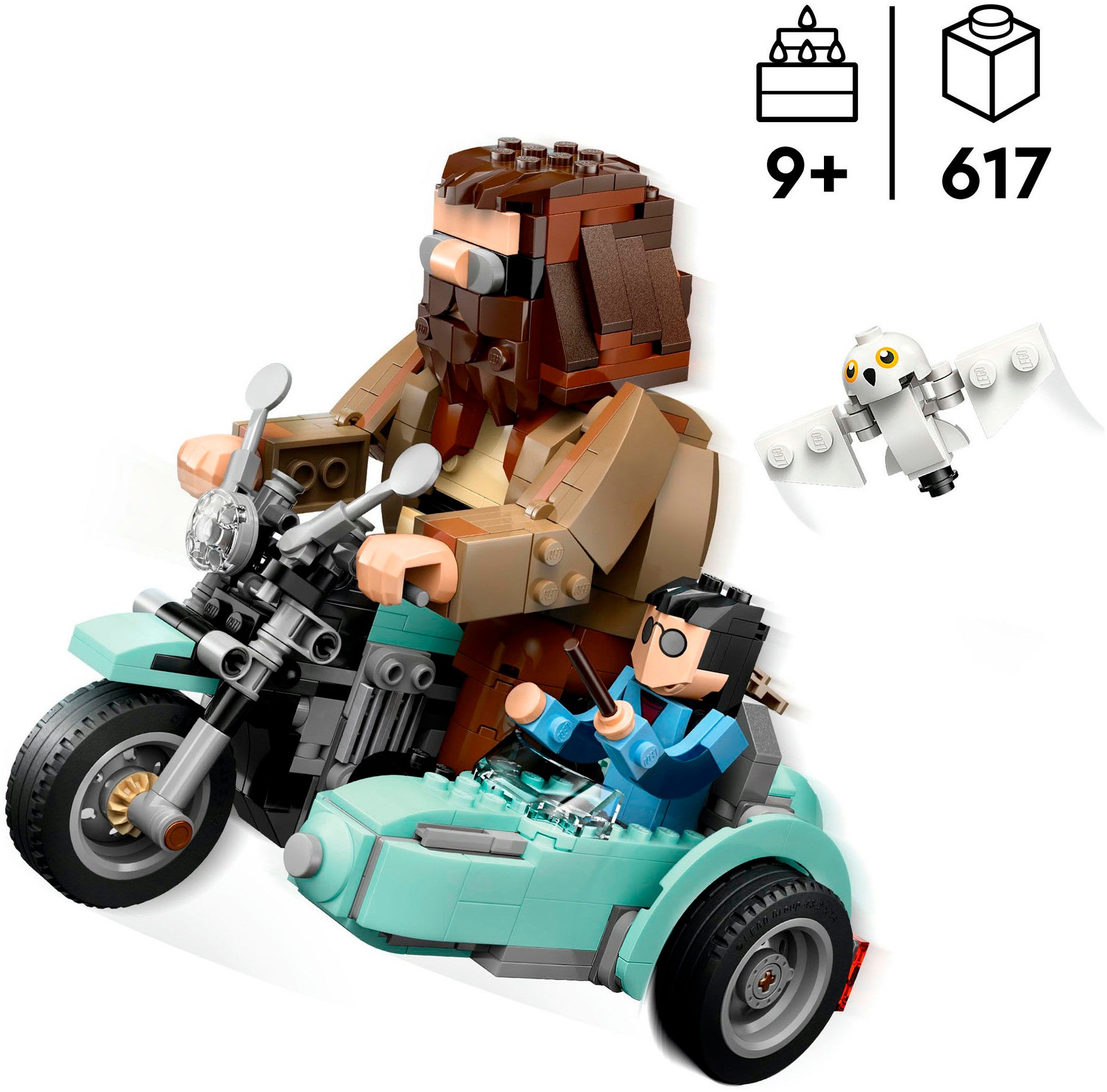 LEGO® Konstruktionsspielsteine »Hagrids und Harrys Motorradtour (76443), LEGO Harry Potter™«, (617 St.), Made in Europe