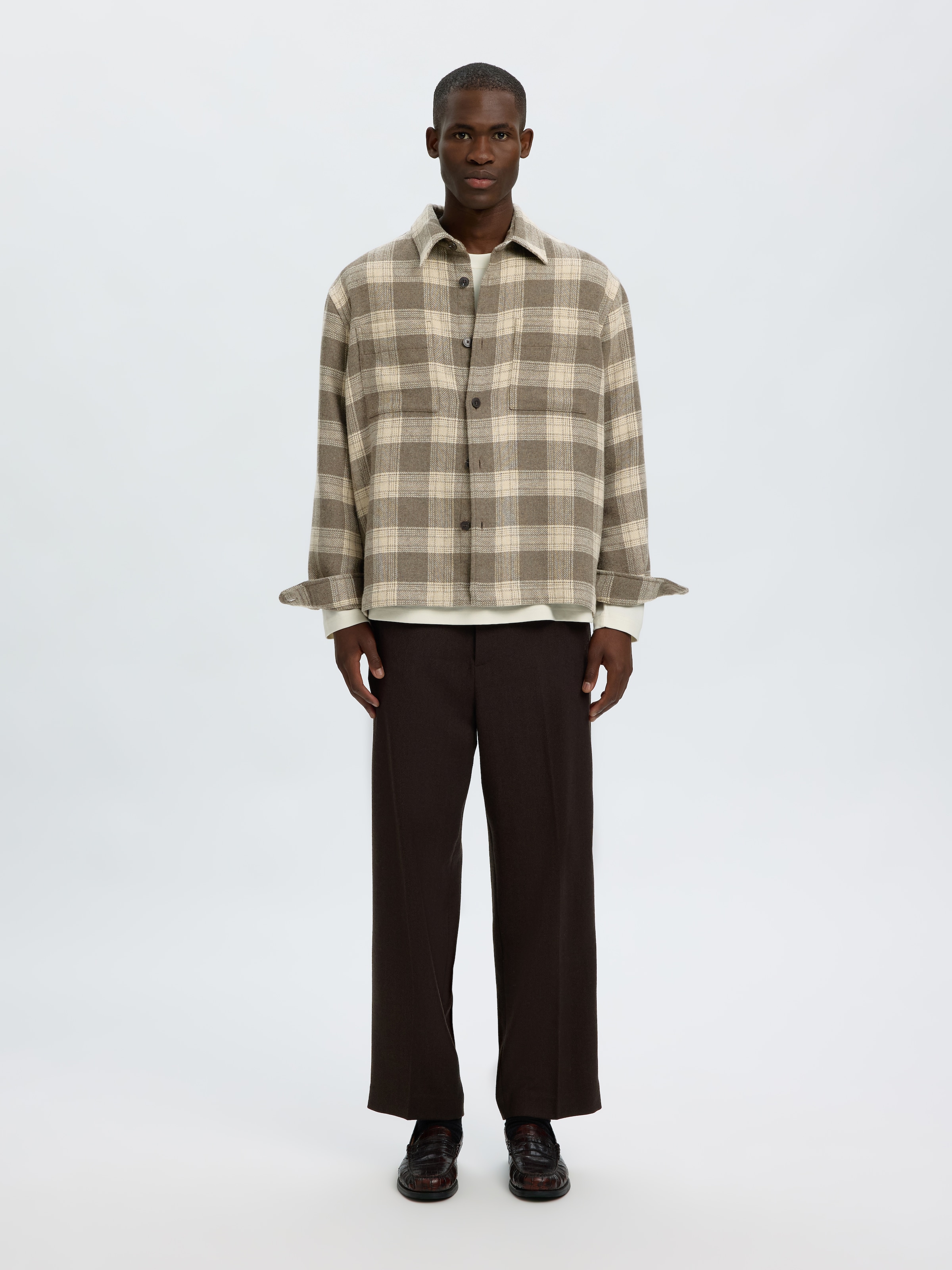 SELECTED Langarmhemd »SLMOLE PABLO WOOL BLEND OVERSHIRT NOOS« Materialmix, regular fit