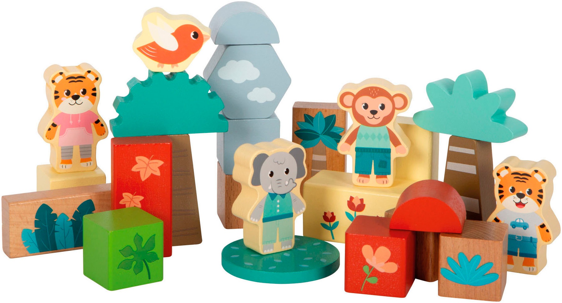 Small Foot Spielbausteine »Holzbausteine, Jungle Friends«
