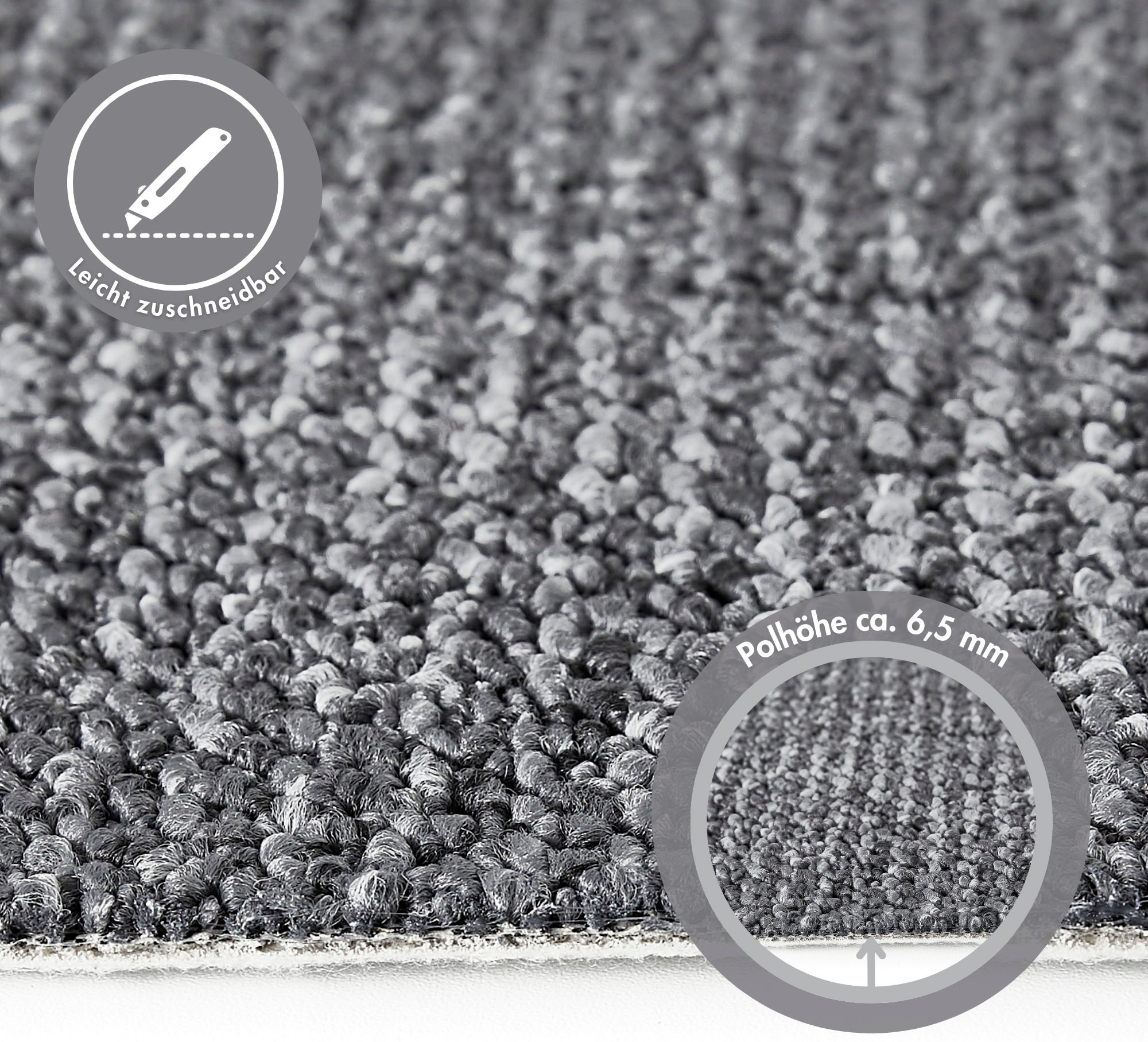 Andiamo Teppichboden »Miro, Schlinge, Made in Netherlands«, rechteckig, 8,5 mm Höhe, meliert, Breite 400 cm, Wohnzimmer, strapazierfähig & robust