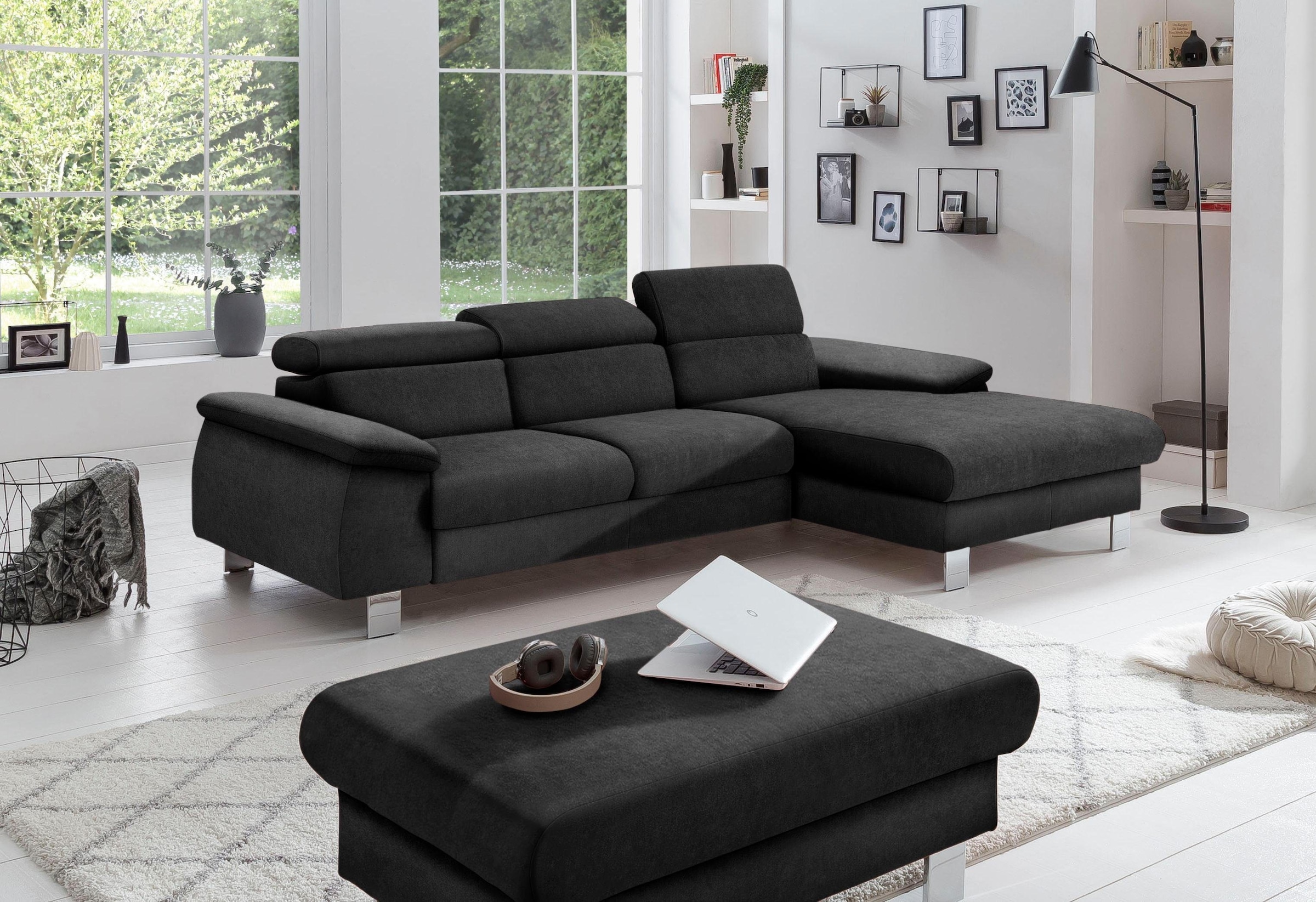 COTTA Ecksofa »Komaris L-Form, B: 244 cm« mit Kopfteilverstellung, optional günstig online kaufen