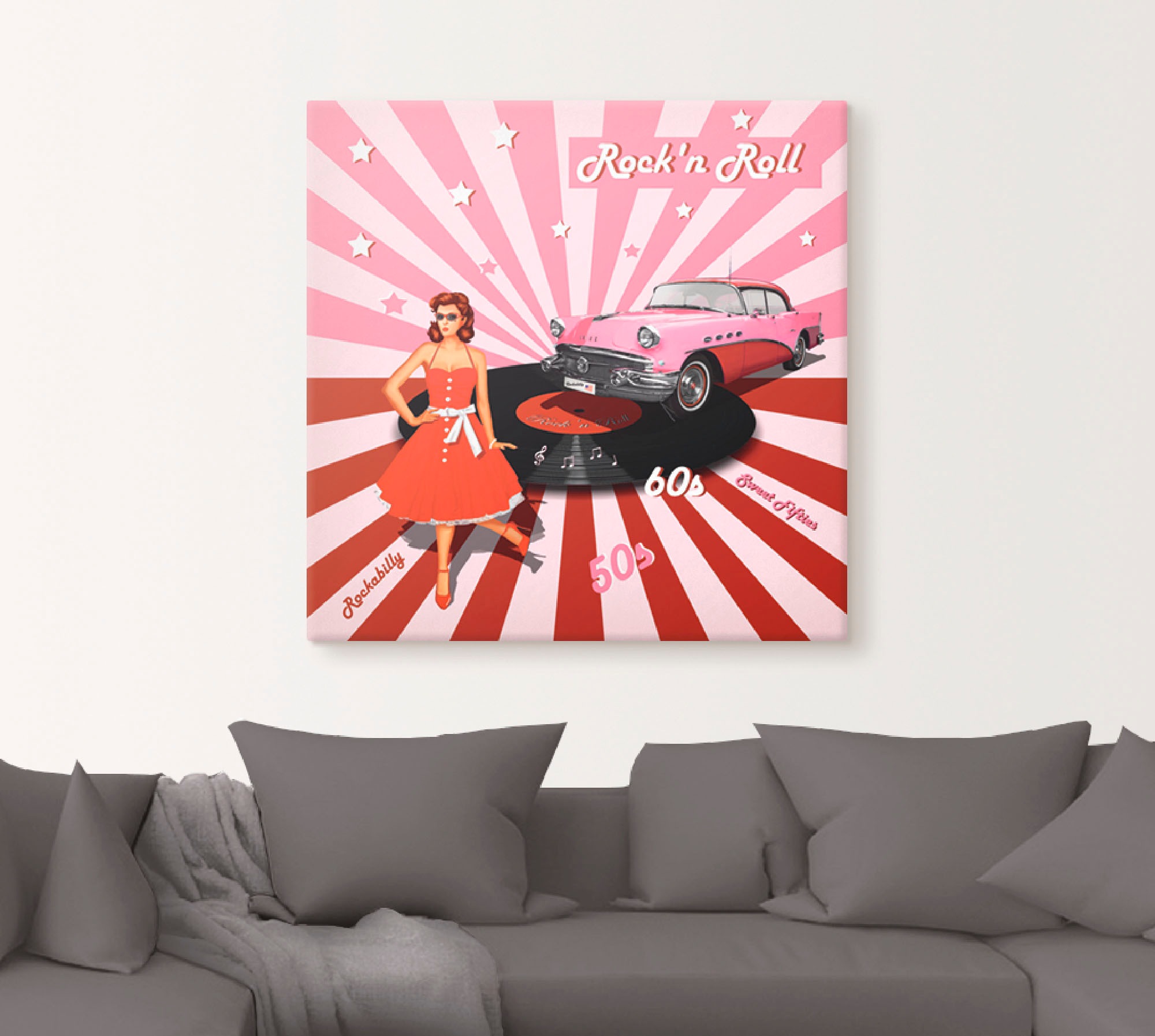 Artland Wandbild »Rock'n Roll die 50er Jahre«, Auto, (1 St.), als Alubild, günstig online kaufen