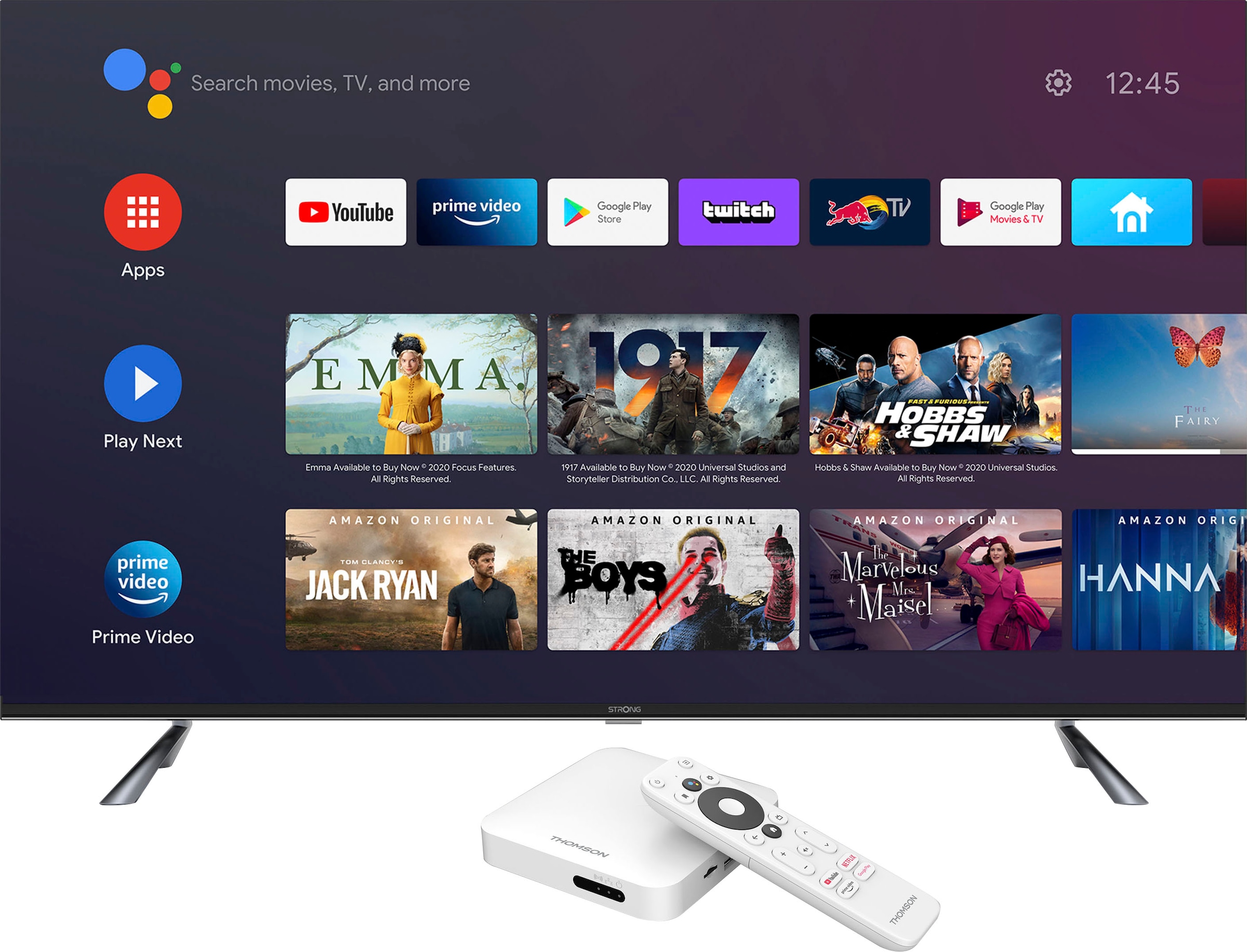 Thomson Streaming-Box »THA100+«, 4K Android TV Box, Netflix, Prime, Disney, Sky, Mit Zattoo Gutschein