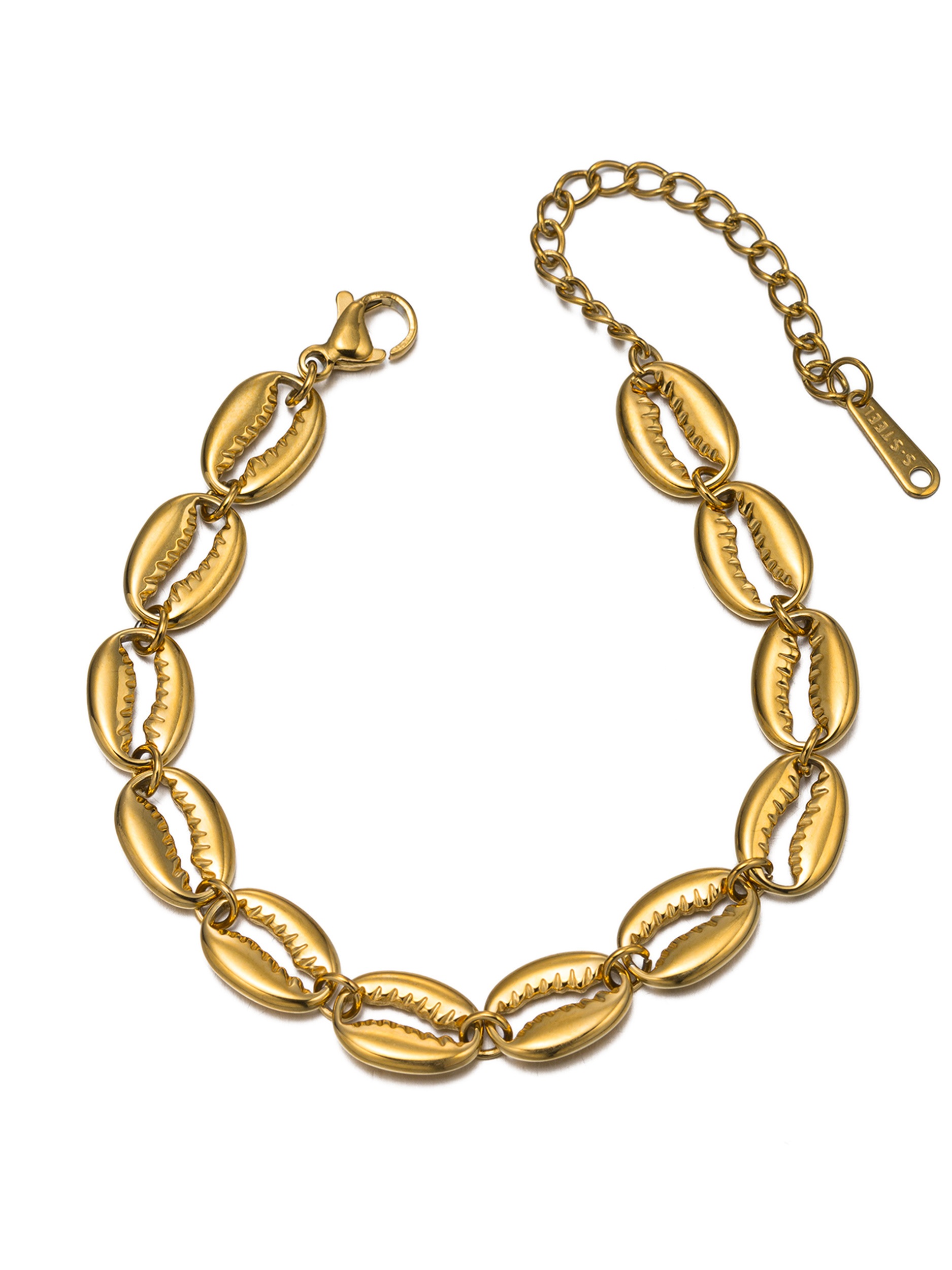 Aniston JEWELRY & WATCHES Armband »Schmuck Geschenk Edelstahl Armschmuck Armkette Muschel-Optik« Made in Germany