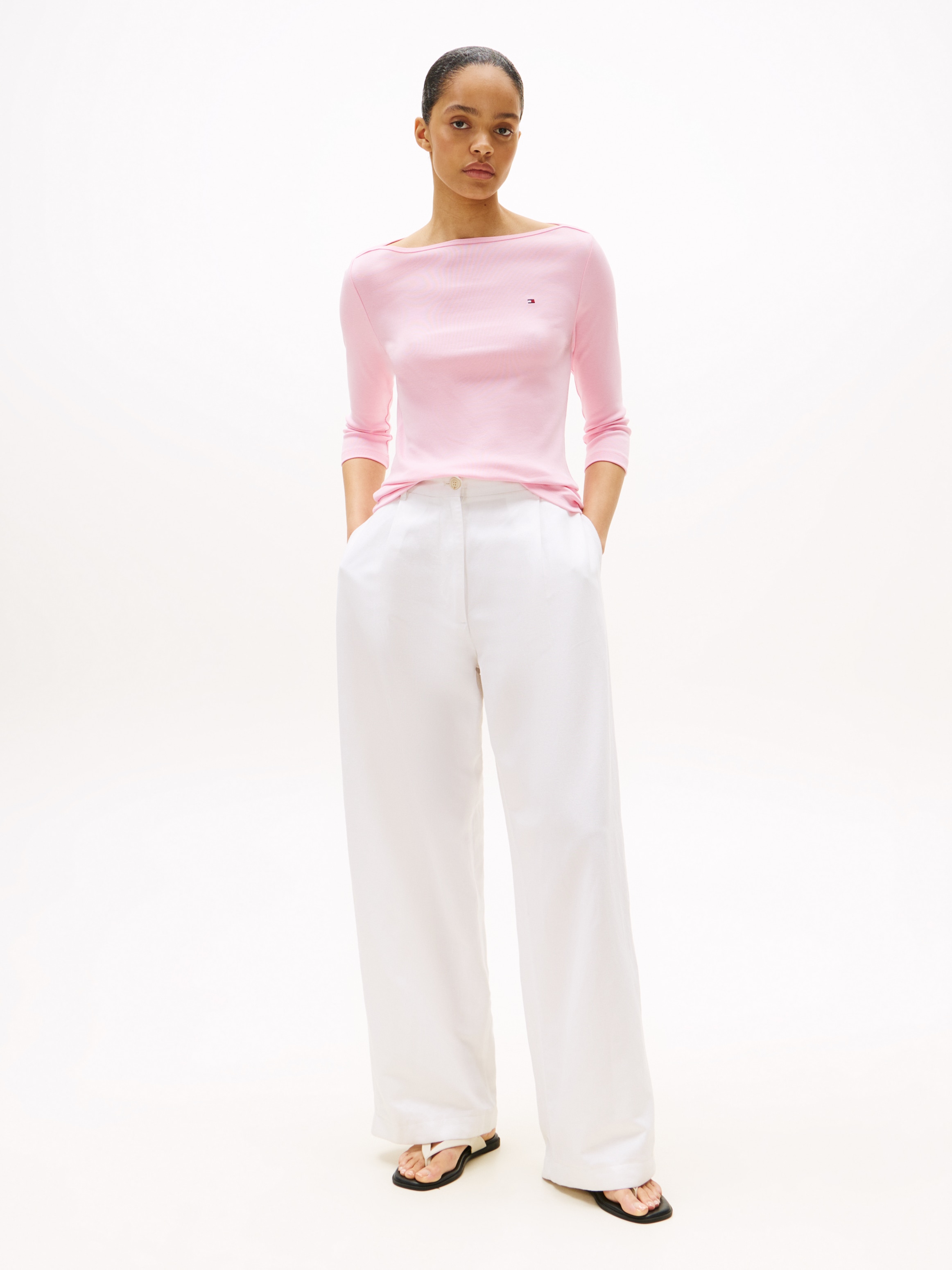 Tommy Hilfiger 3/4-Arm-Shirt »NEW CODY SLIM BOAT-NK 3/4SLV«, mit Logostickerei