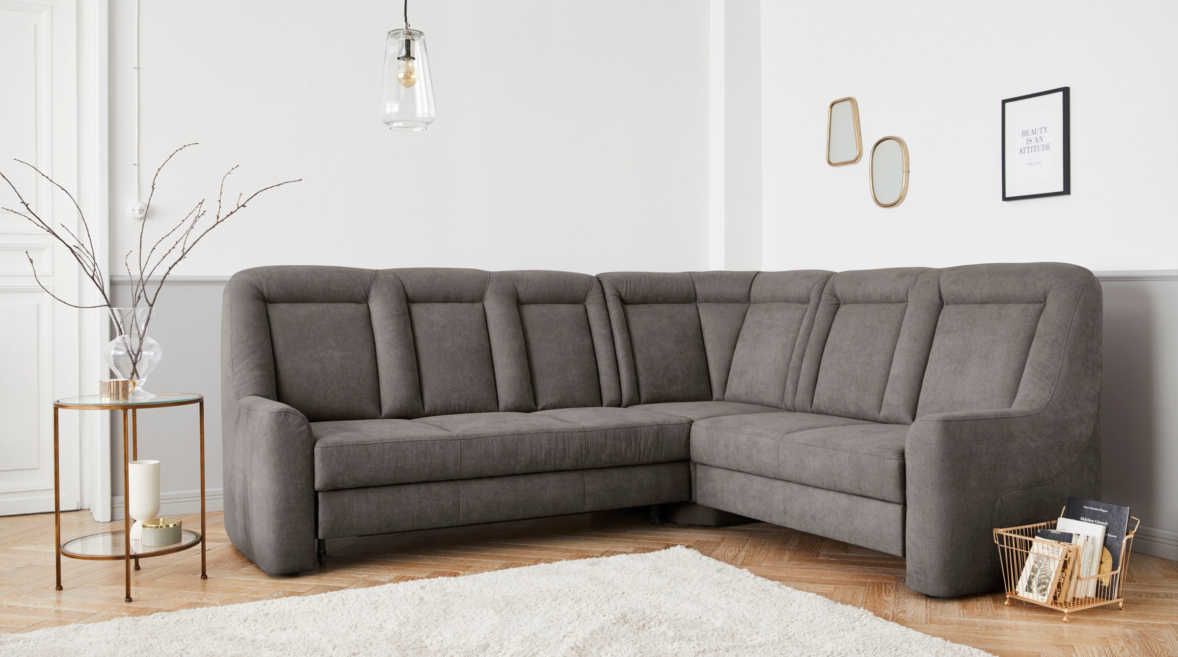 sit&more Ecksofa »Melissa L-Form«, klassisches Polsterprogramm, wahlweise Bettfunktion und Schubkasten