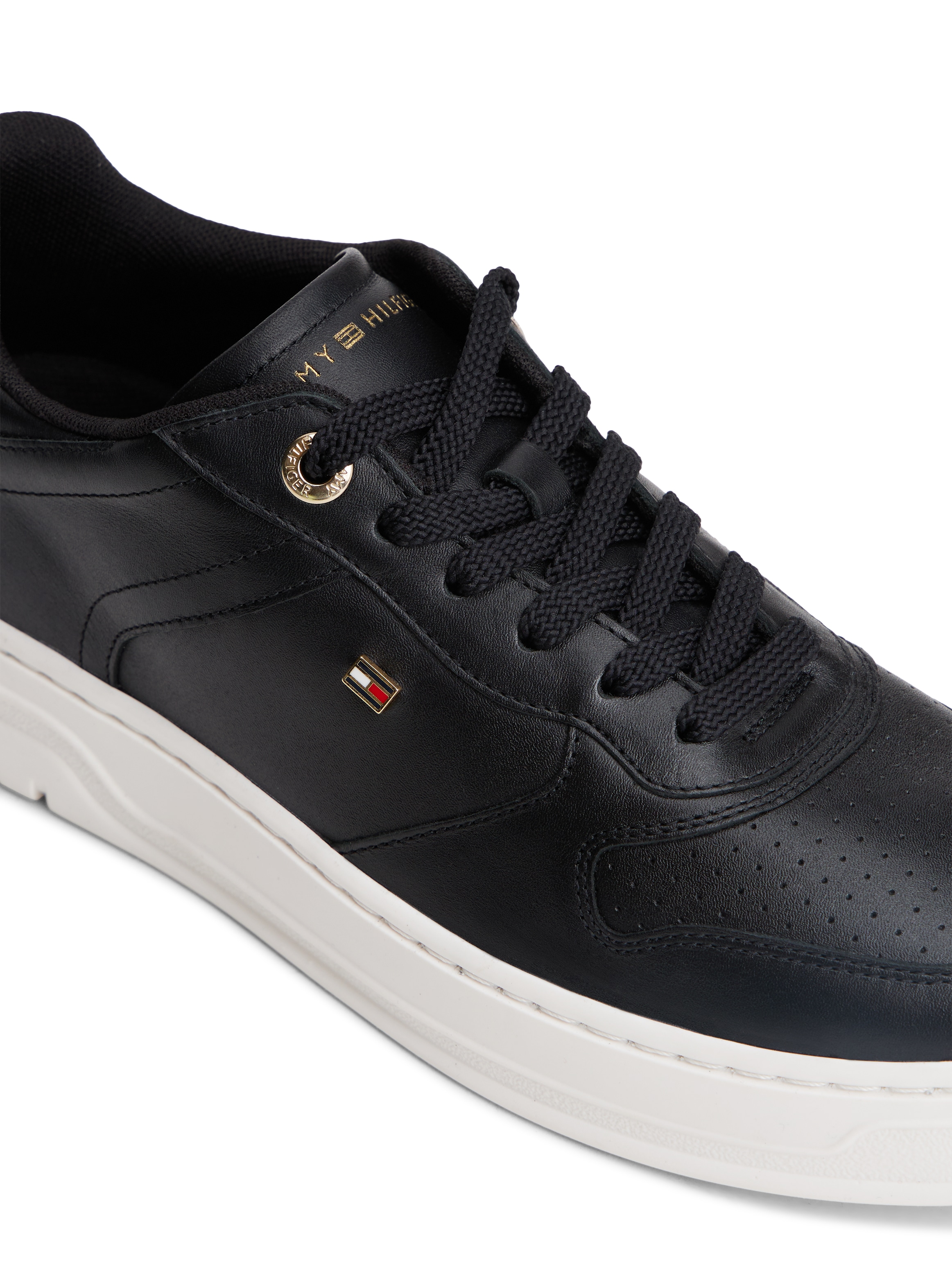 Tommy Hilfiger Plateausneaker »TH SPORTY CUPSOLE LEATHER«  , Freizeitschuh, Halbschuh, Schnürschuh mit seitlichem Logo