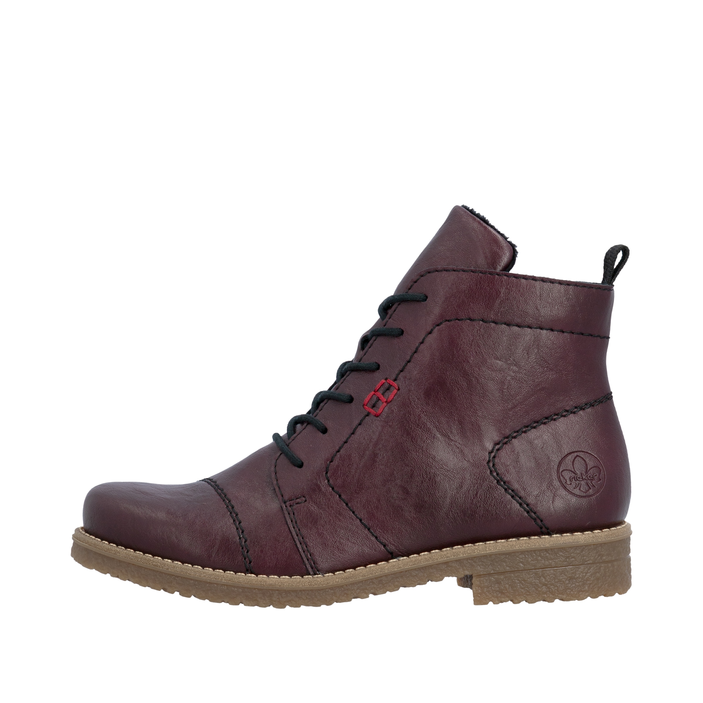Rieker Schnürstiefelette  Blockabsatz, Schnürboots mit modischen Ziernähten