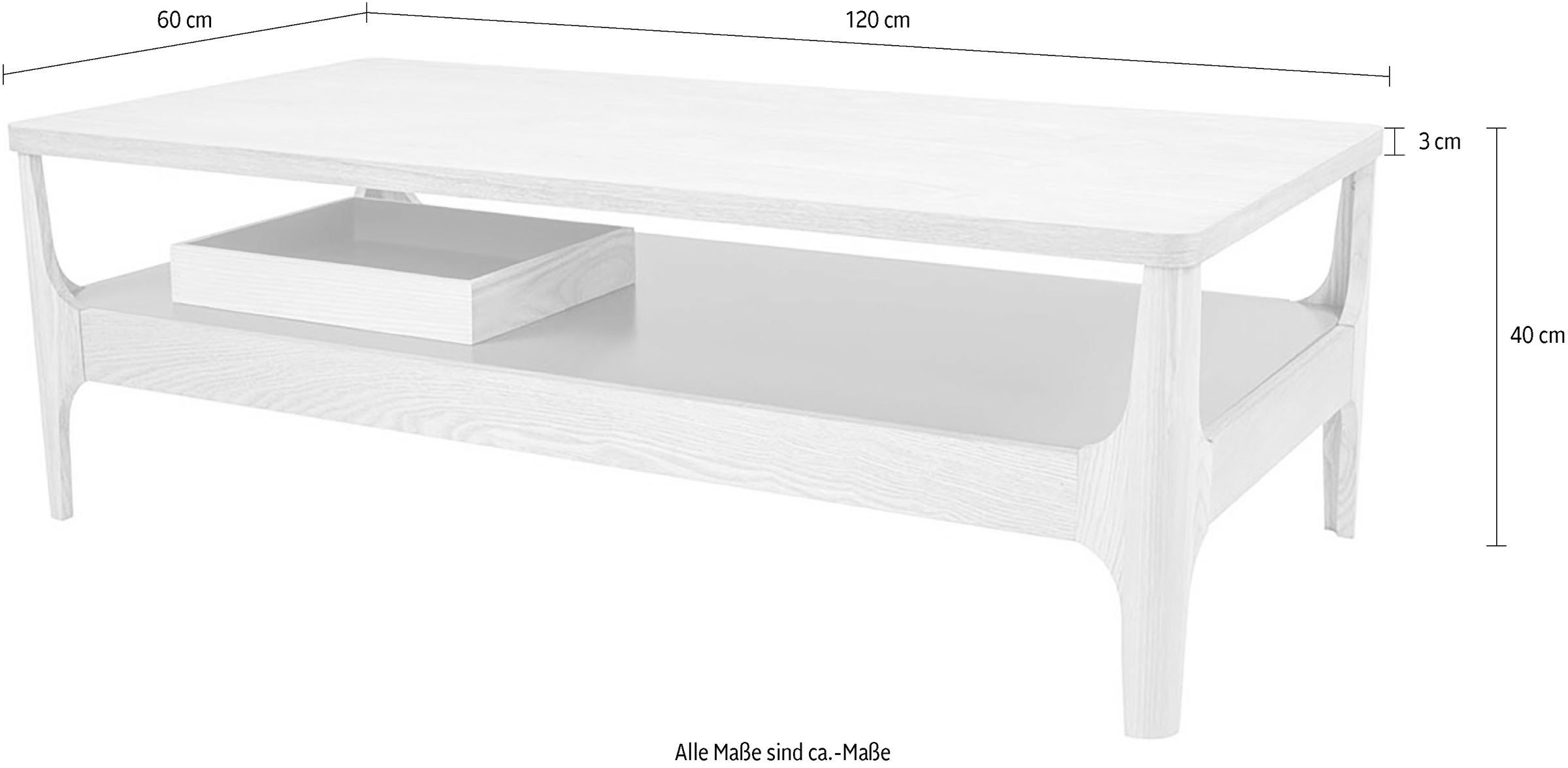 Kayoom Couchtisch »Kaffeetisch Addison, Couchtisch, offenes, ausgefallenes Design«, (1 St.), Ausgefallenes Design, Tischbeine aus Massivholz, aus robustem Material