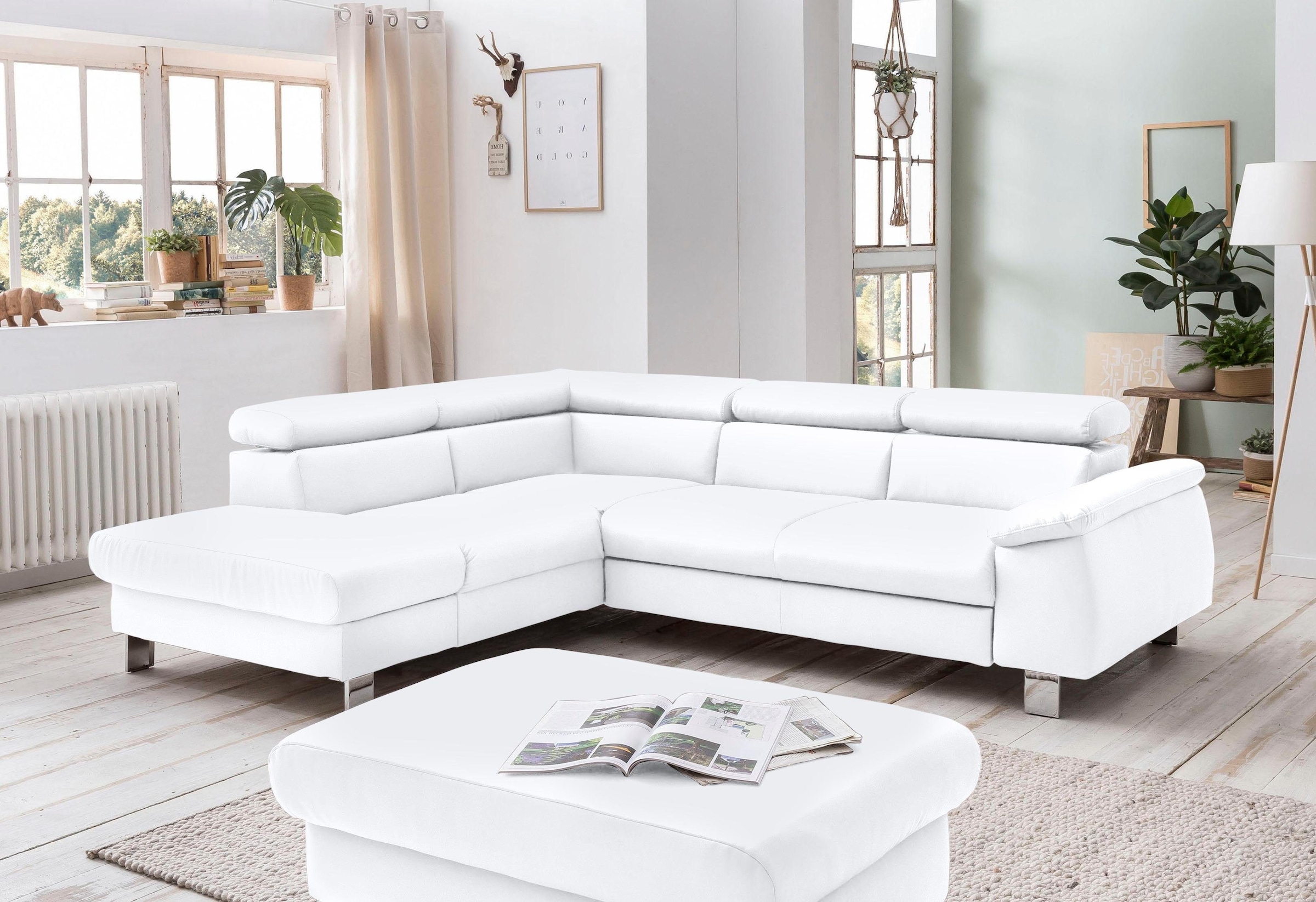 COTTA Ecksofa »Komaris L-Form, B: 249 cm« mit Kopfteilverstellung, optional günstig online kaufen