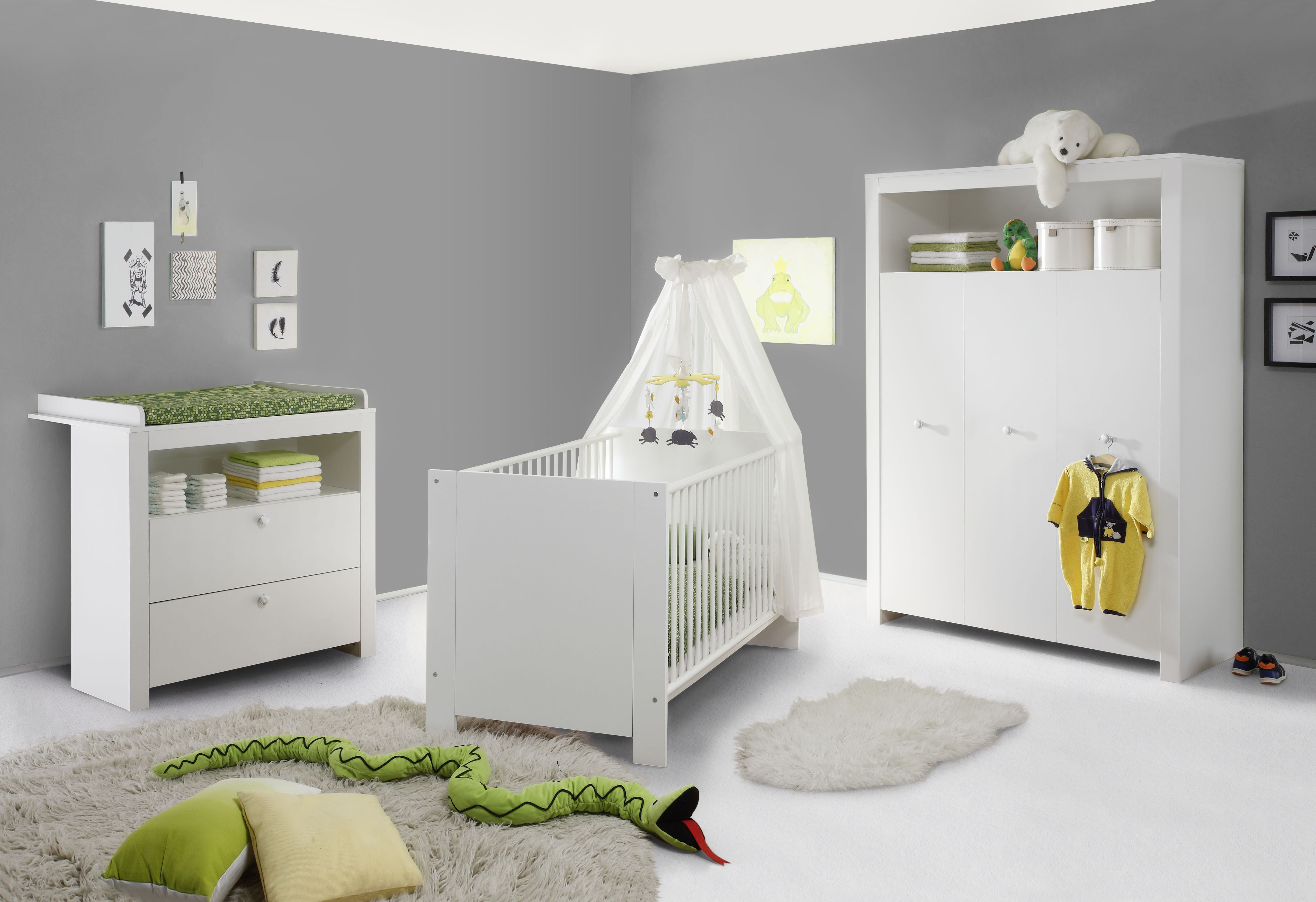 Babyzimmer-Komplettset »Olivia«, (Set, 3 St., Bett, Wickelkommode, Schrank), Bett +...